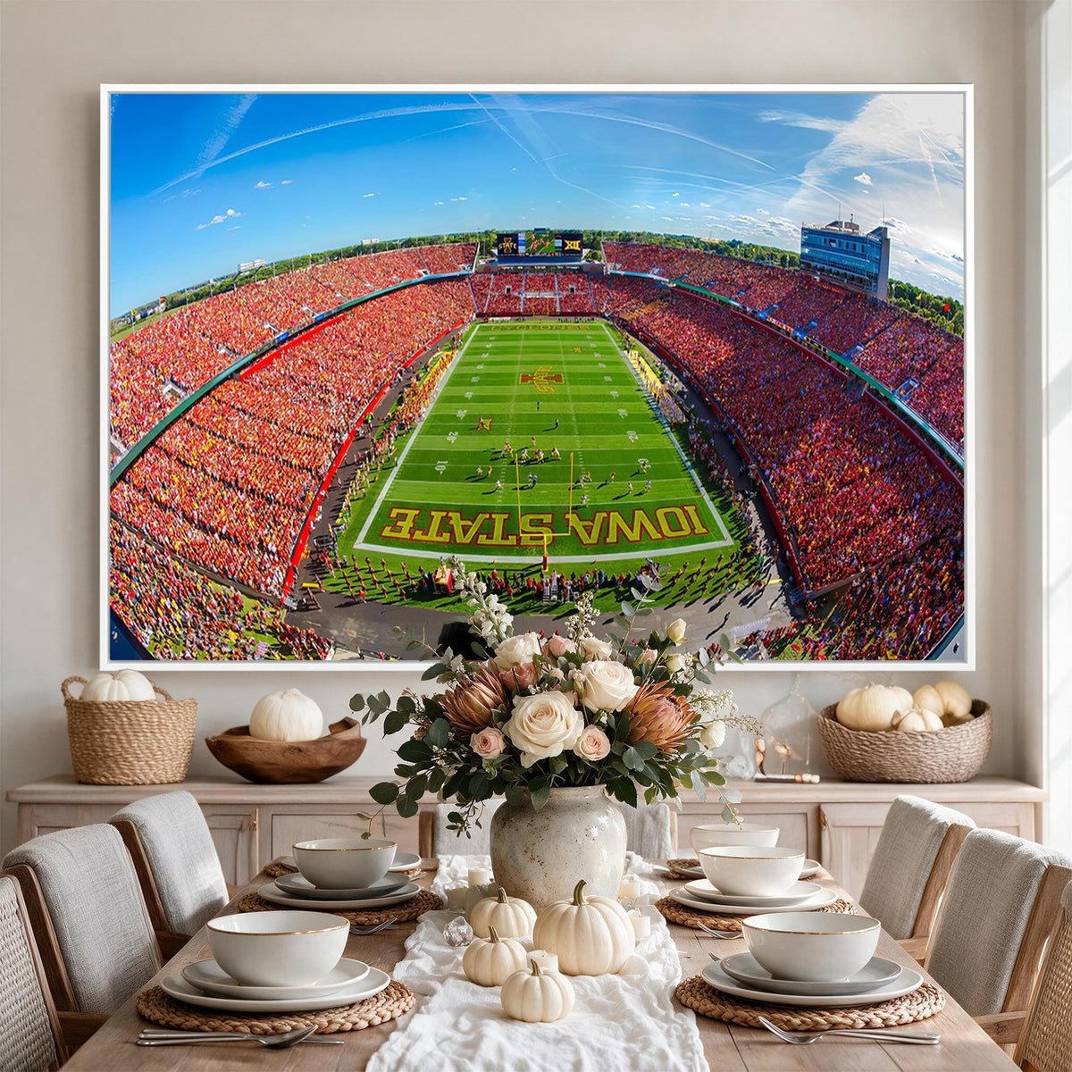 36706-MGV-CV-24X16 - Iowa State University Cyclones Football Team Print, Ames, Framed and Ready to Hang