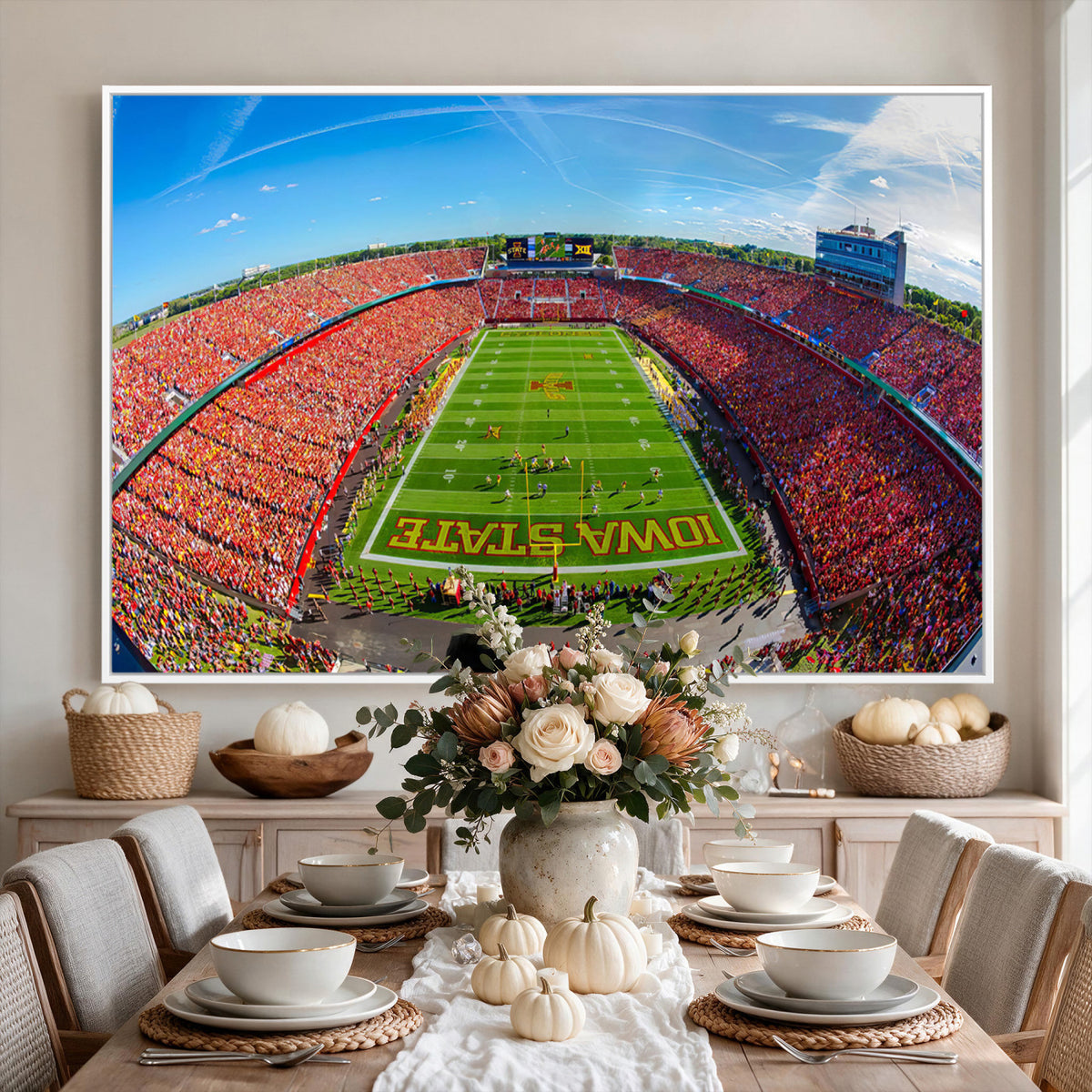 36706-PAN-FL-20X10 - Iowa State University Cyclones Football Team Print - Ames Jack Trice Stadium Art Canvas Print