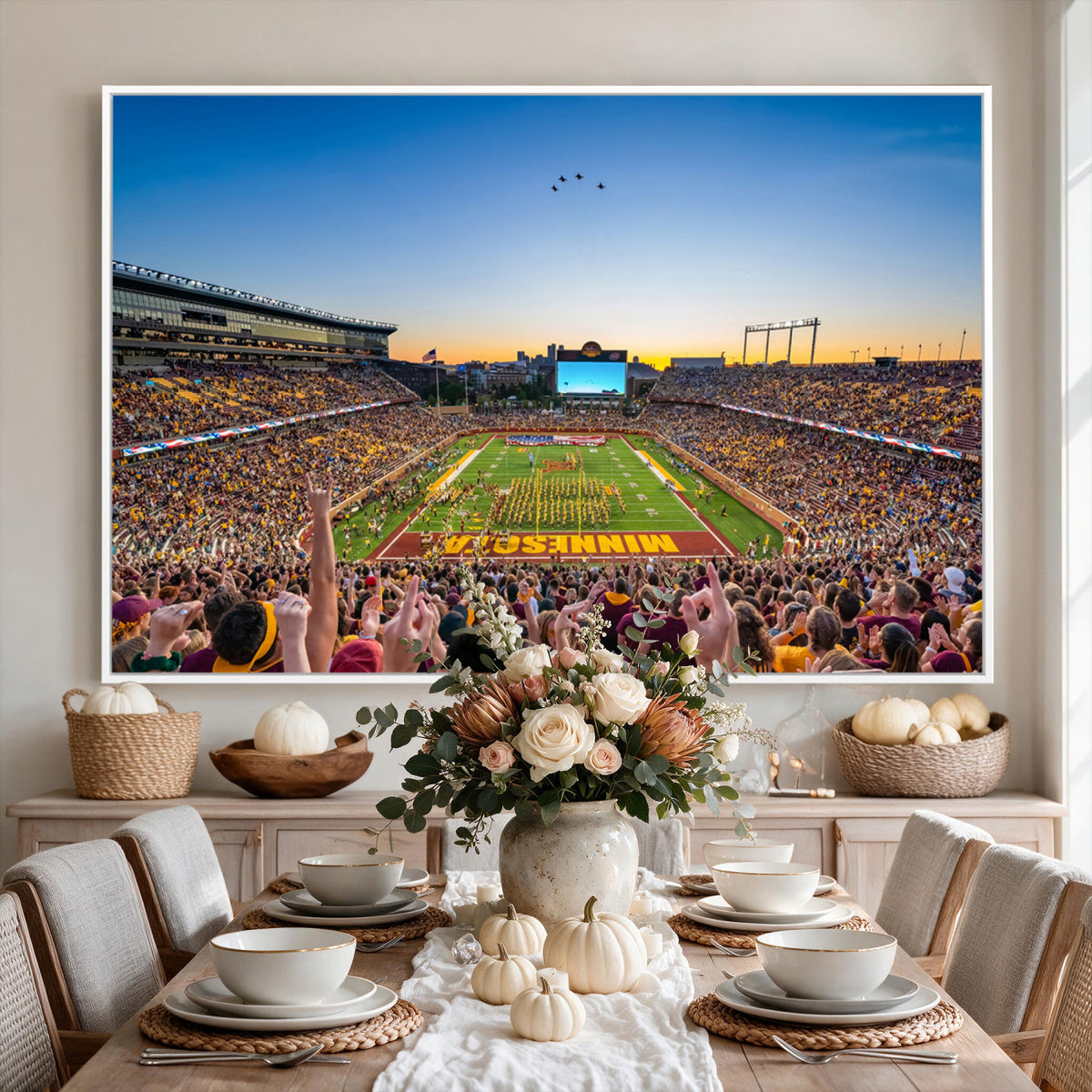 84421-MGV-CV-36X24 - University of Minnesota Golden Gophers Art Print, Football Team Print - Minneapolis Huntington Bank