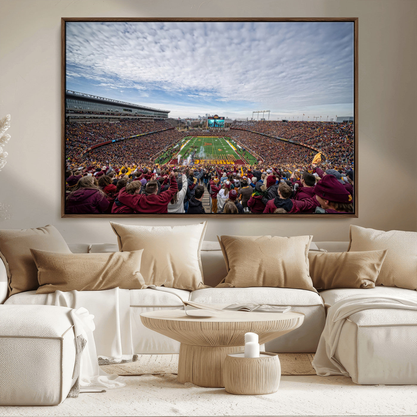 MGV-FC-36X24 - University of Minnesota Golden Gophers Football Team Print - Minneapolis Huntington Bank Stadium Art