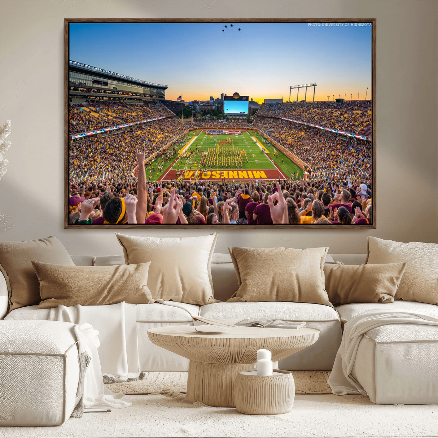 MGV-FC-36X24 - University of Minnesota Golden Gophers Football Team Print - Minneapolis Huntington Bank Stadium
