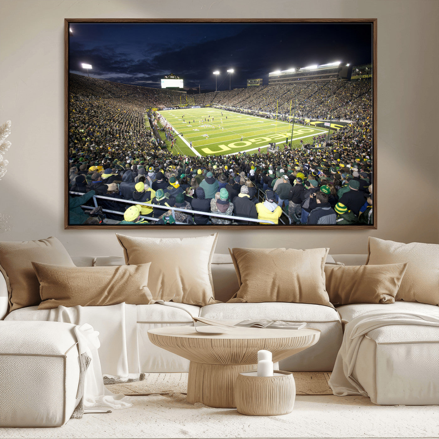 MGV-FC-36X24 - University of Oregon Ducks Football Team Print - Eugene Autzen Stadium Wall Art Canvas Print