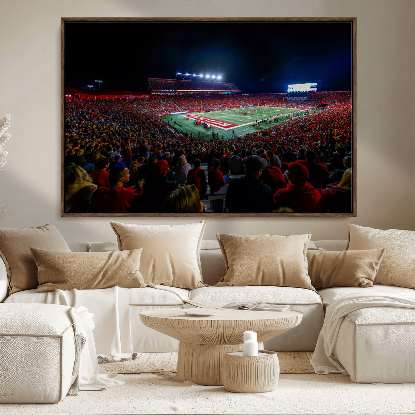 MGV-FC-36X24 - Rutgers Scarlet Knights Football Team Print - SHI Stadium, Piscataway Wall Art Canvas Print