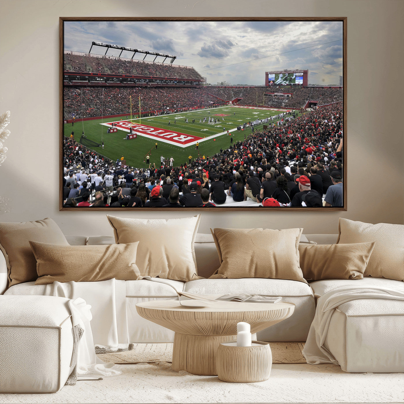MGV-FC-36X24 - Rutgers Scarlet Knights Football Team Print - SHI Stadium, Piscataway Wall Art Canvas Print