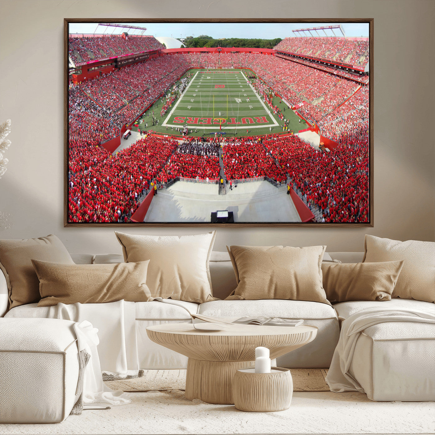 MGV-FC-36X24 - Rutgers Scarlet Knights Football Team Print - Piscataway SHI Stadium Wall Art Canvas Print
