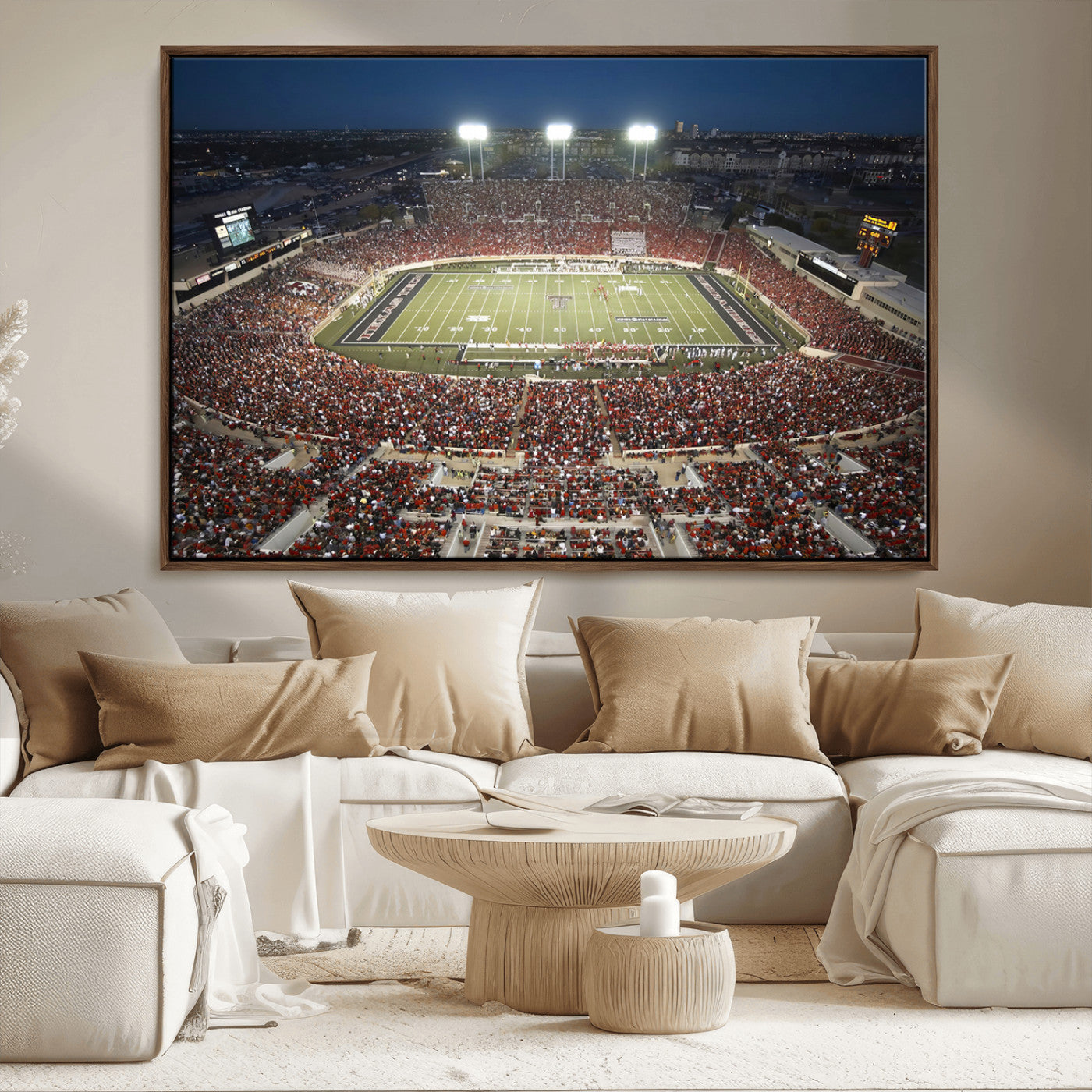 MGV-FC-36X24 - Texas Tech Red Raiders Football Team Print - Lubbock Jones AT&T Stadium Wall Art Canvas Print