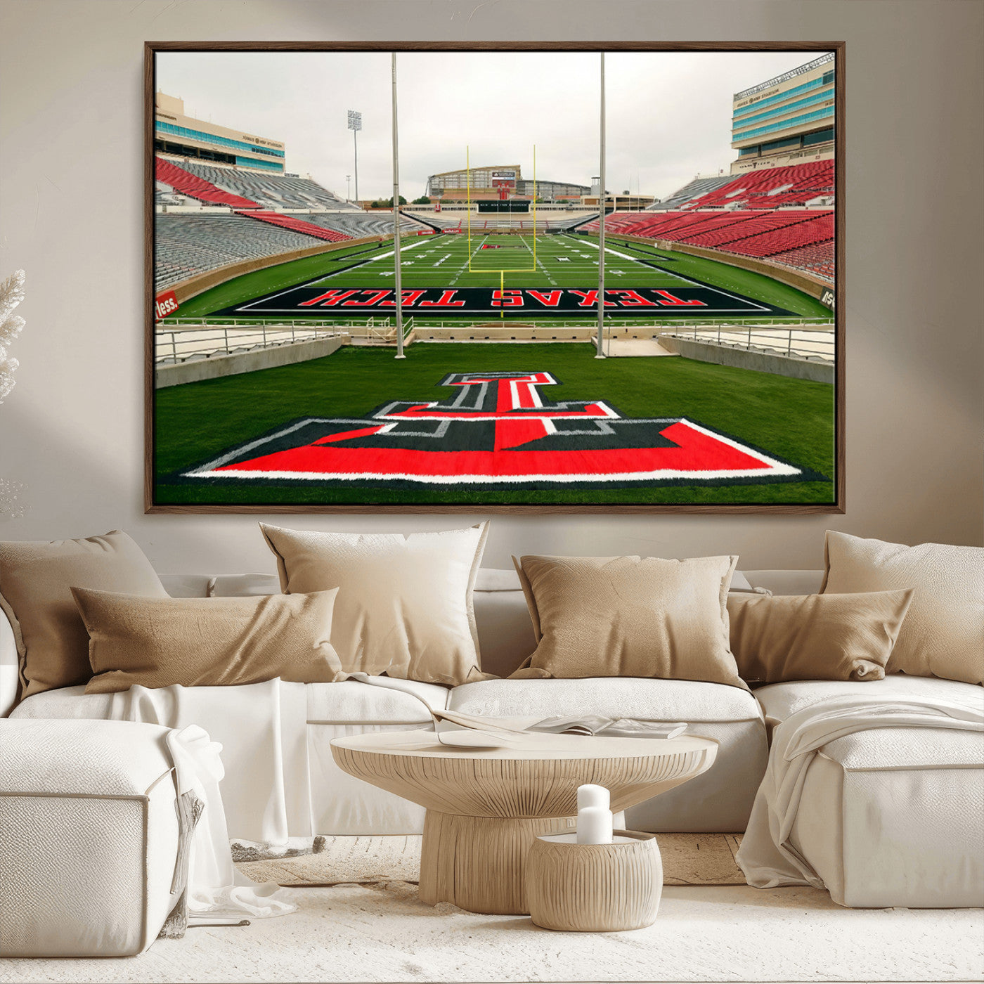 MGV-FC-36X24 - Texas Tech Red Raiders Football Team Print - Lubbock Jones AT&T Stadium Wall Art Canvas Print