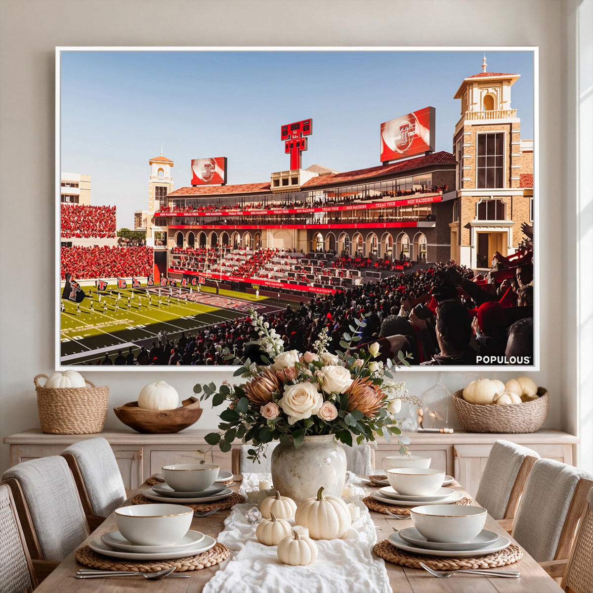 89744-PAN-FL-20X10 - Jones AT&T Stadium Texas Tech Red Raiders Wall Art | Large Att Stadium Canvas Print | College