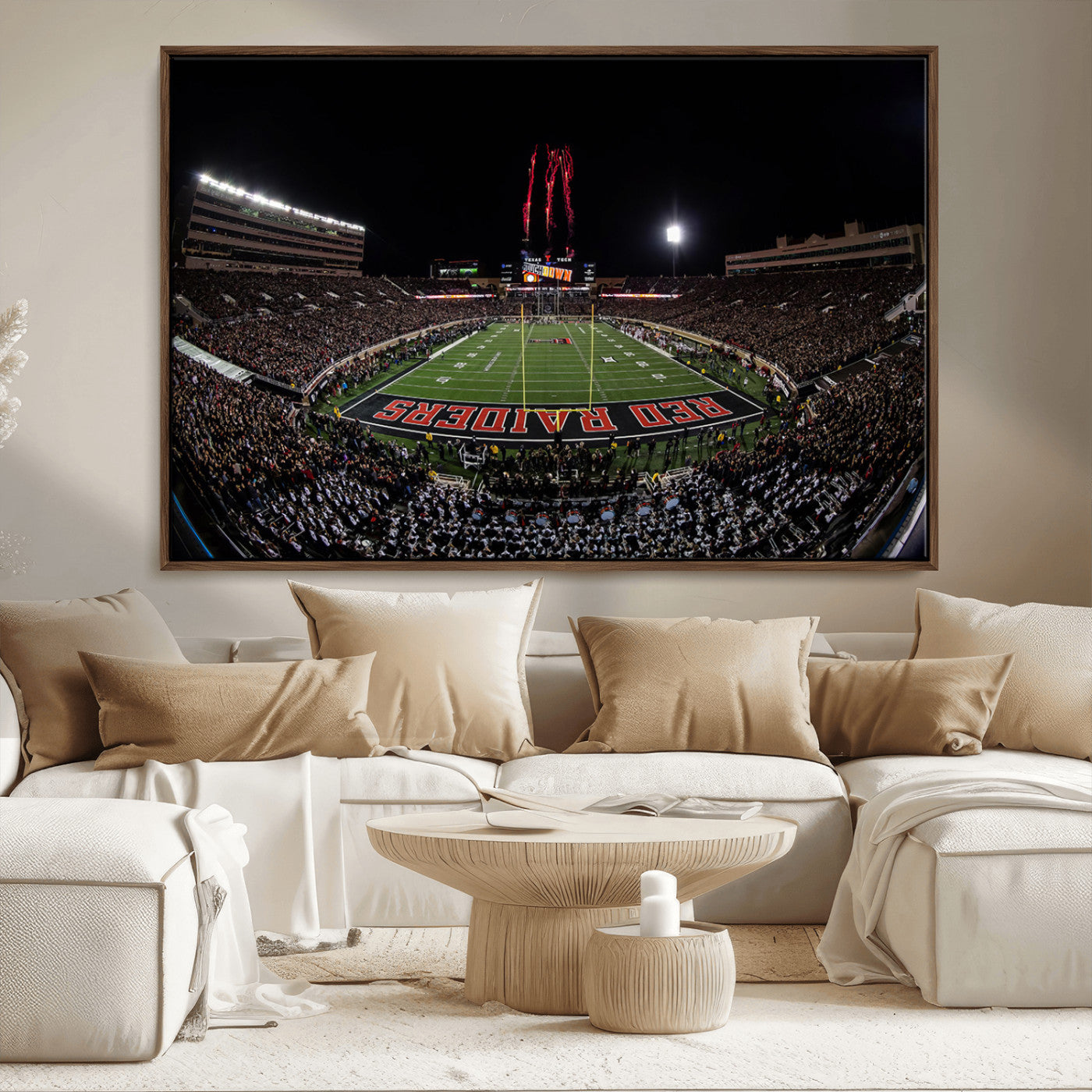 MGV-FC-36X24 - Framed Texas Tech Red Raiders Stadium Canvas, Texas Tech Red Raiders Football Team Print - Lubbock