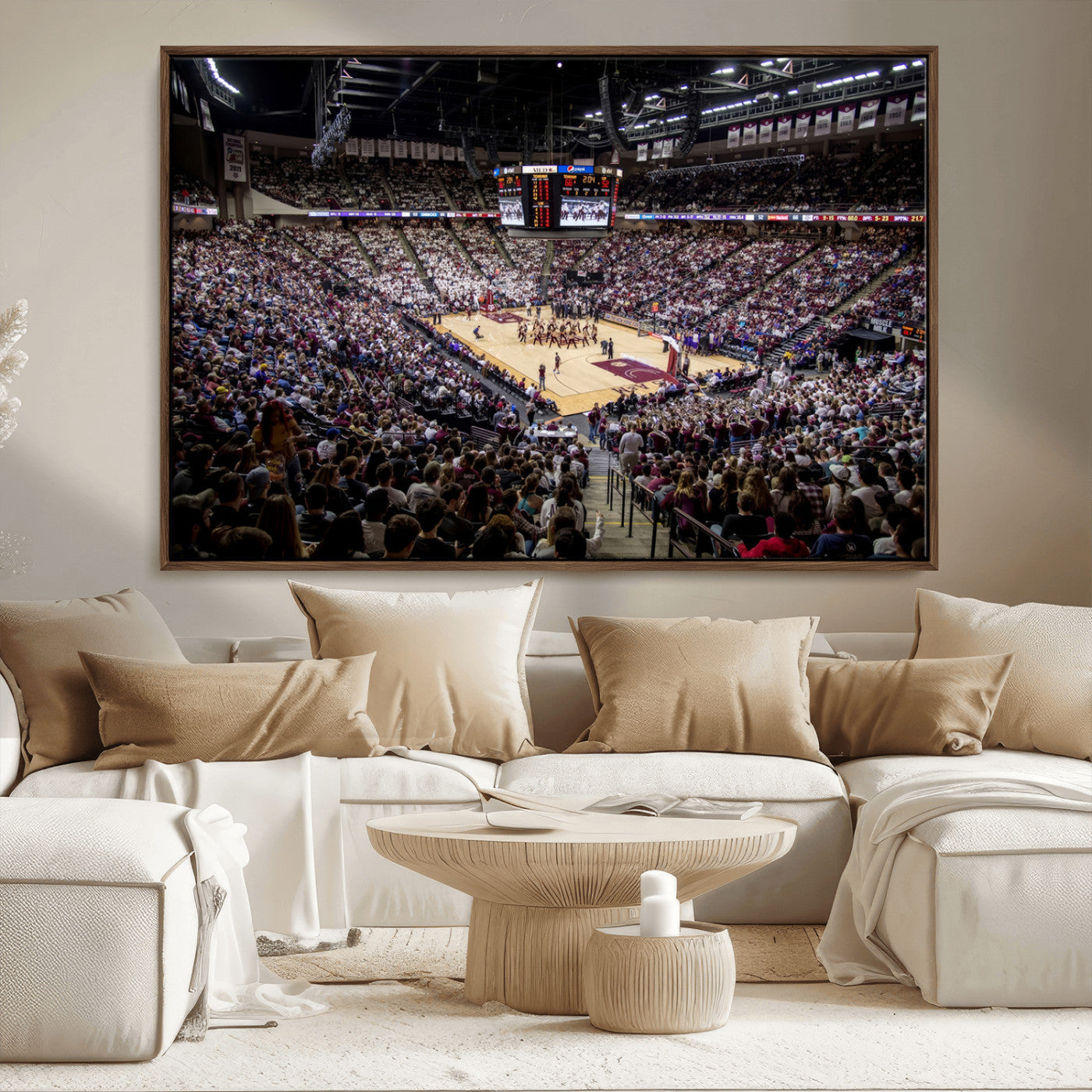 MGV-FC-36X24 - University of Nebraska Cornhuskers Basketball Team Print - Lincoln Red Arena Wall Art Canvas Print