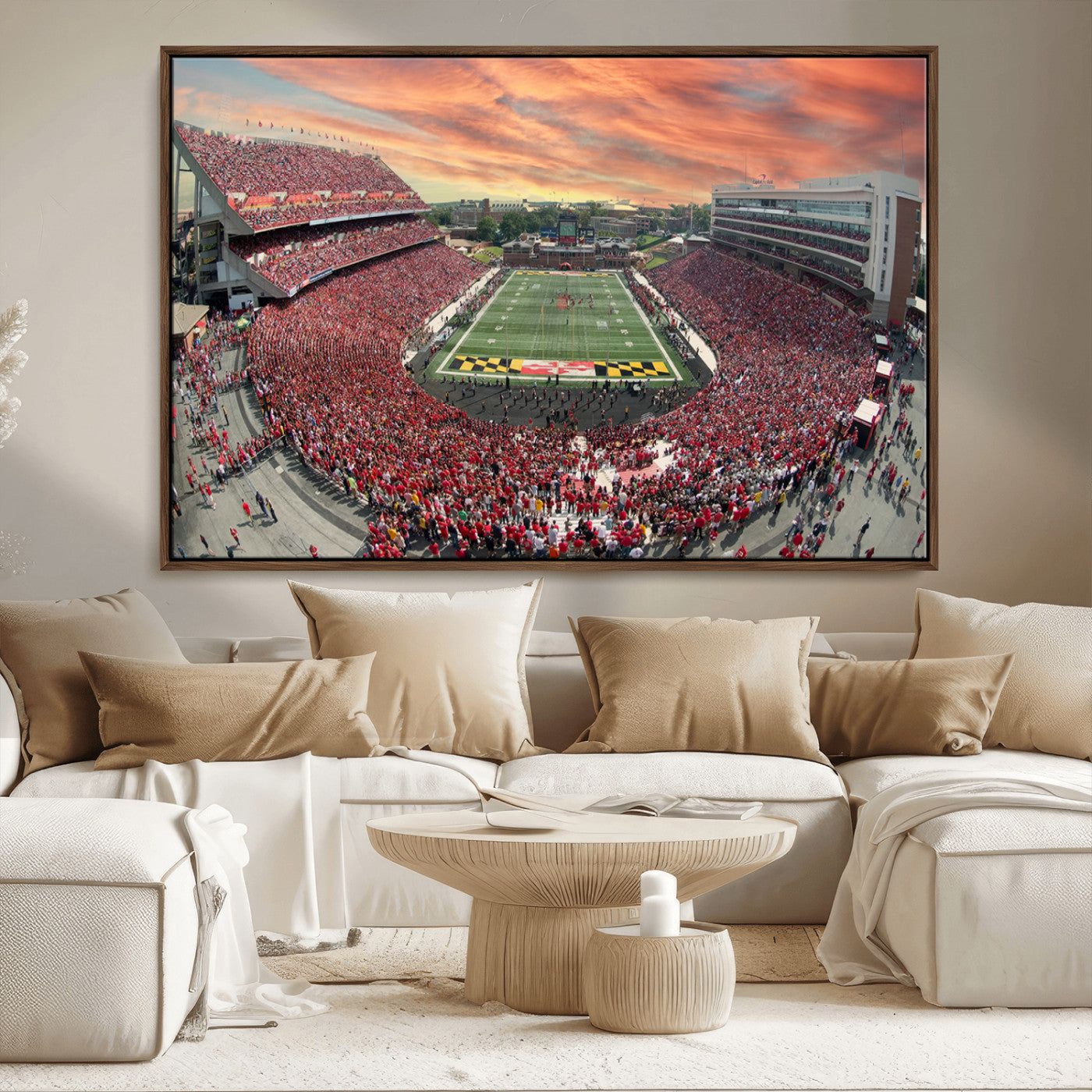 MGV-FC-36X24 - University of Maryland Terrapins Football Team Print - College Park SECU Stadium Wall Art Canvas