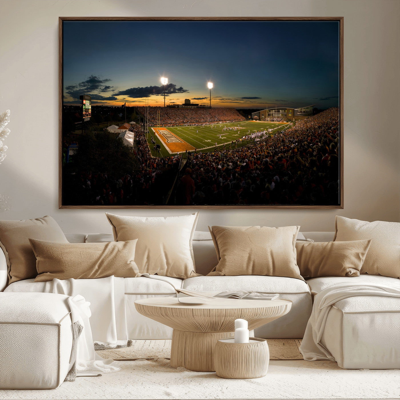 MGV-FC-36X24 - Ball State Cardinals Football Team Print - Muncie Scheumann Stadium Wall Art Canvas Print