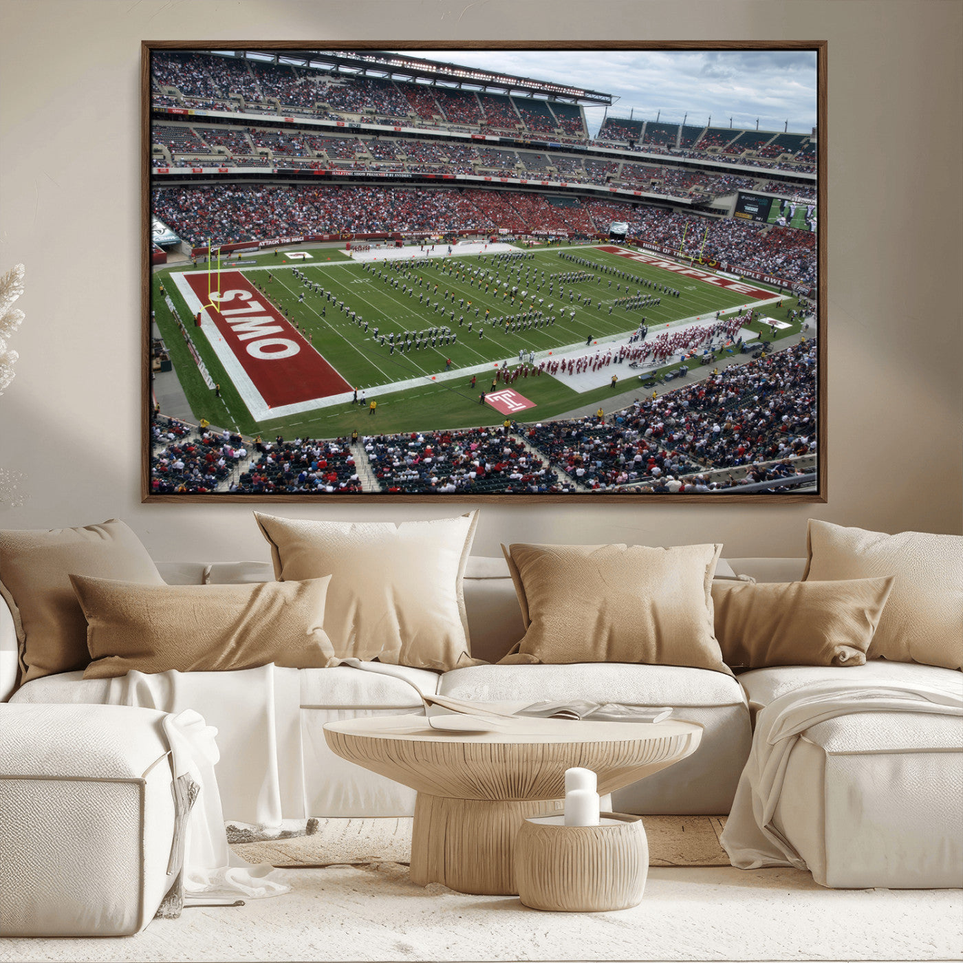 MGV-FC-36X24 - The Temple University Owls Athletics Team Print - Philadelphia Lincoln Financial Field Stadium Wall
