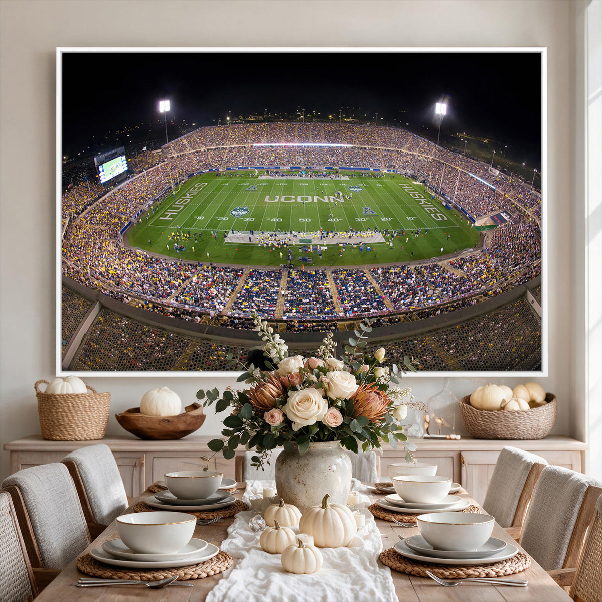 52855-MGV-CV-36X24 - The University of Connecticut UCONN Huskies Football Team Print, East Hartford