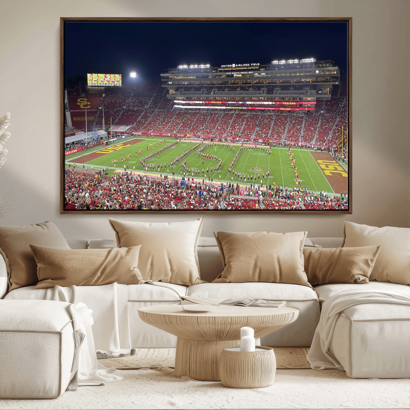 MGV-FC-36X24 - The University of Southern California USC Trojans Football Team Print - Los Angeles Memorial