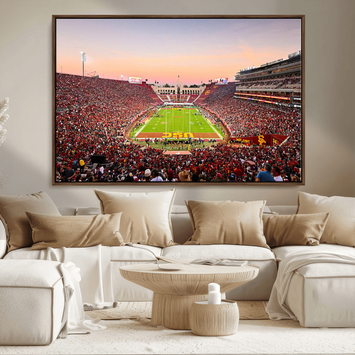 MGV-FC-36X24 - The University of Southern California USC Trojans Football Team Print - Los Angeles Memorial