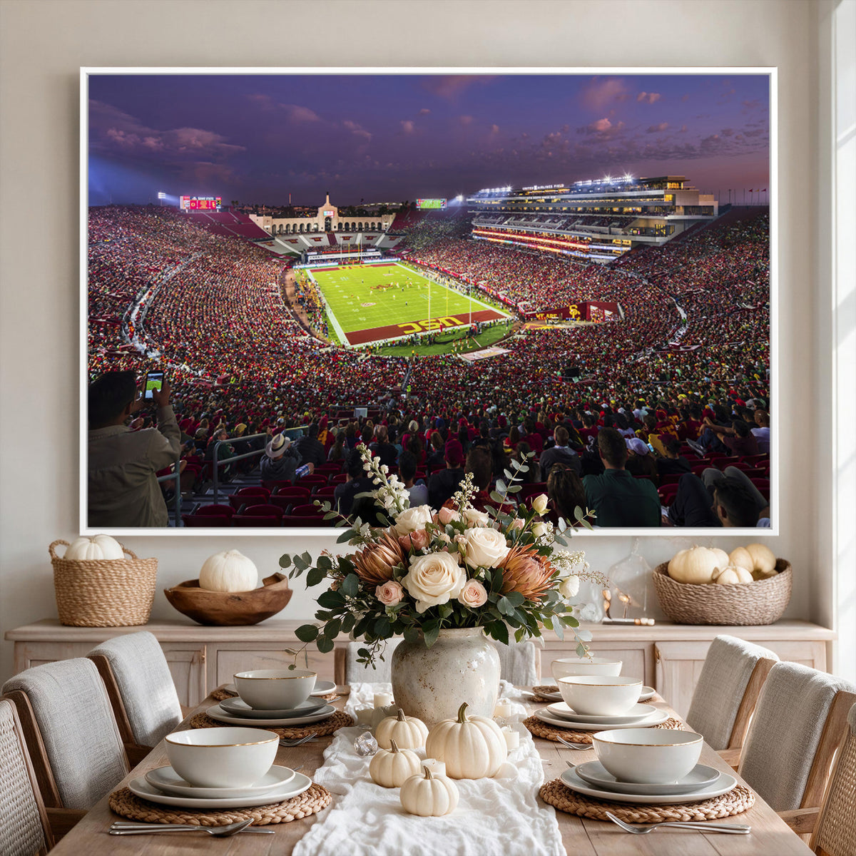 73373-MGV-CV-36X24 - The University of Southern California USC Trojans Football Team Print, Extra Large Game Room Wall Decor