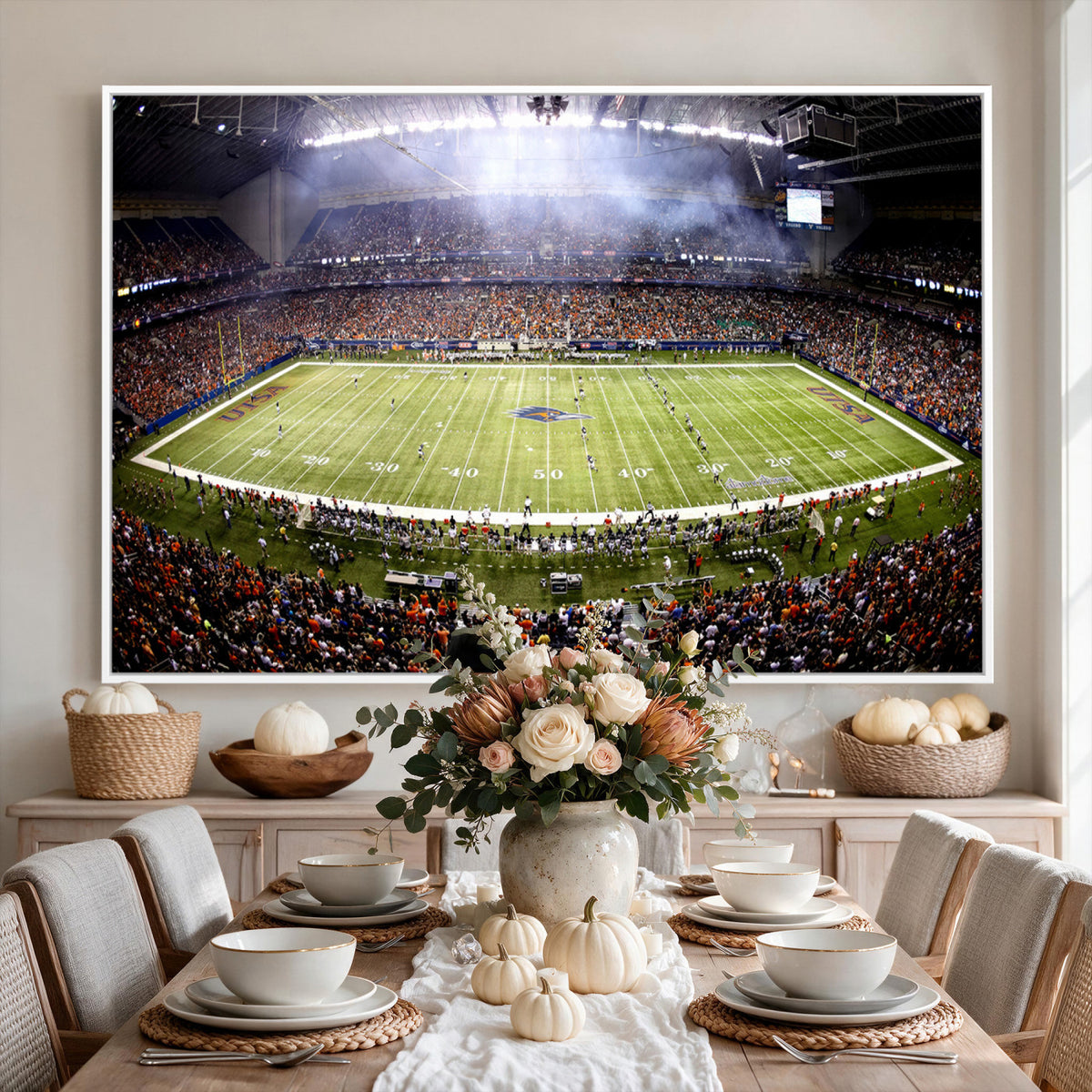 46972-MGV-CV-36X24 - The University of Texas at San Antonio Roadrunners Football Team Print, Framed and Ready to Hang