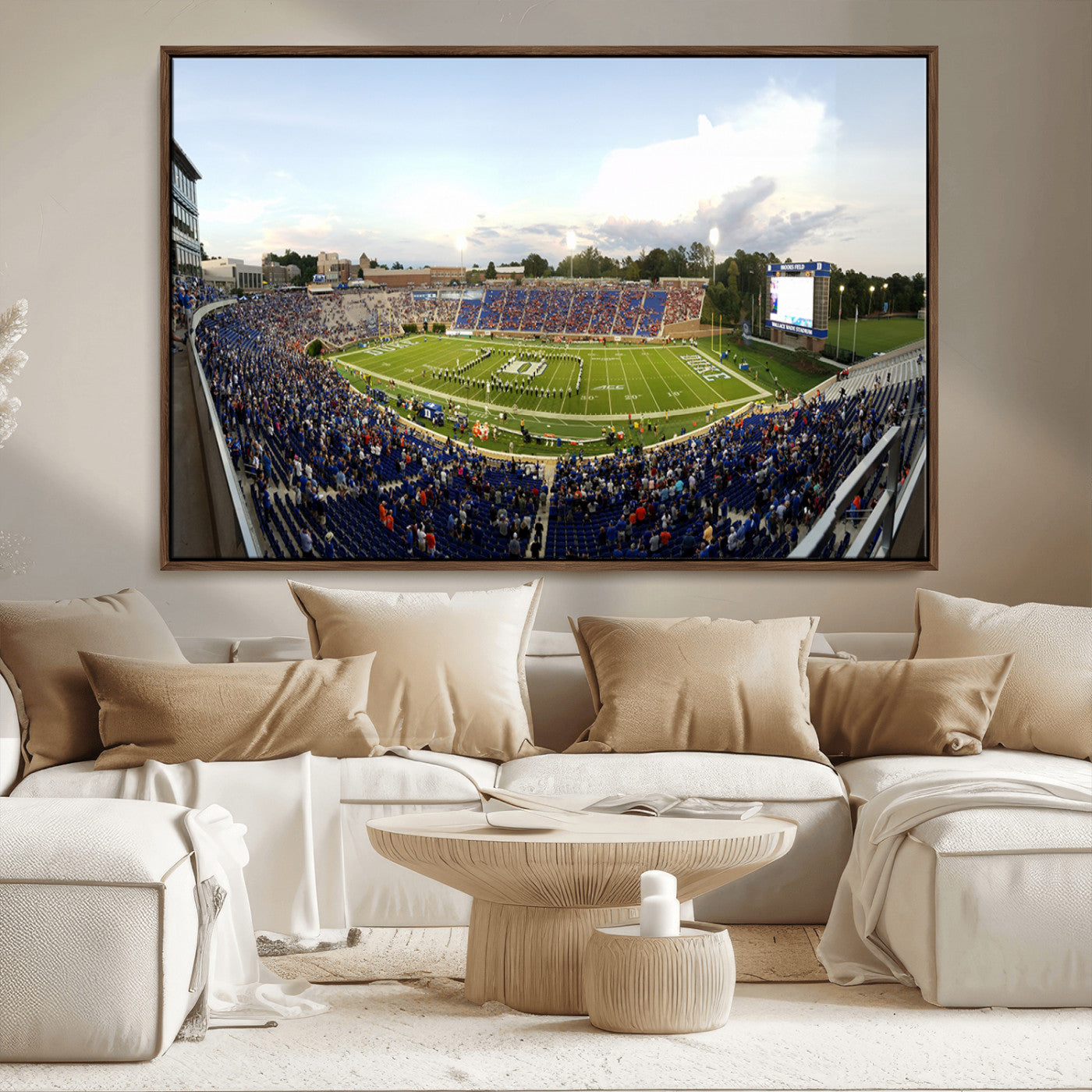 MGV-FC-36X24 - The Duke University Blue Devils Football Team Print - Durham Wallace Wade Stadium Wall Art Canvas