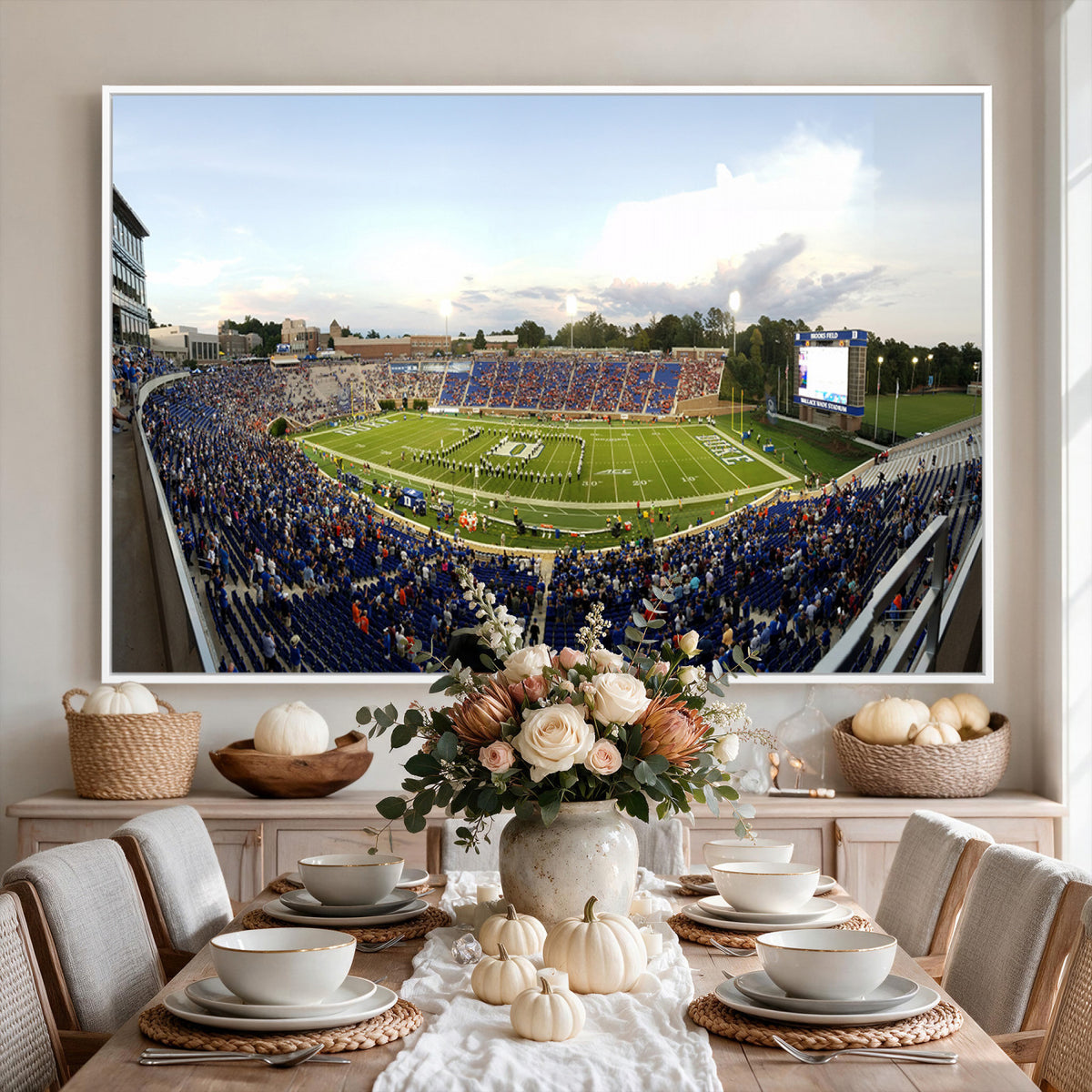 44850-MGV-CV-36X24 - The Duke University Blue Devils Football Team Print, Durham