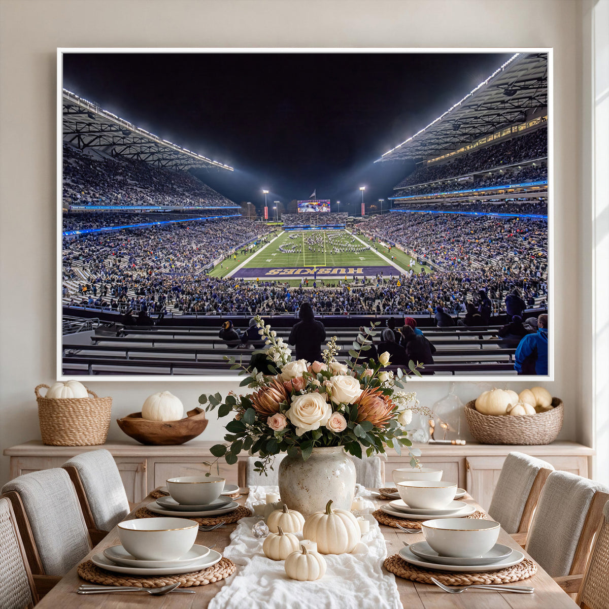 85780-MGV-CV-36X24 - The University of Washington Huskies Football Team Print, Extra Large Game Room Wall Decor