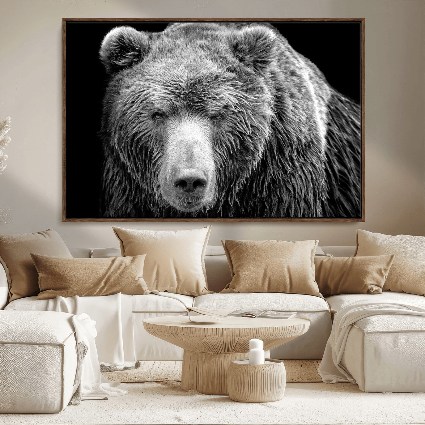 MGV-FC-36X24 - 399 Grizzly Bear Canvas Print | Ready to Hang Wall Art | Rustic Farmhouse & Cabin Decor | Wildlife
