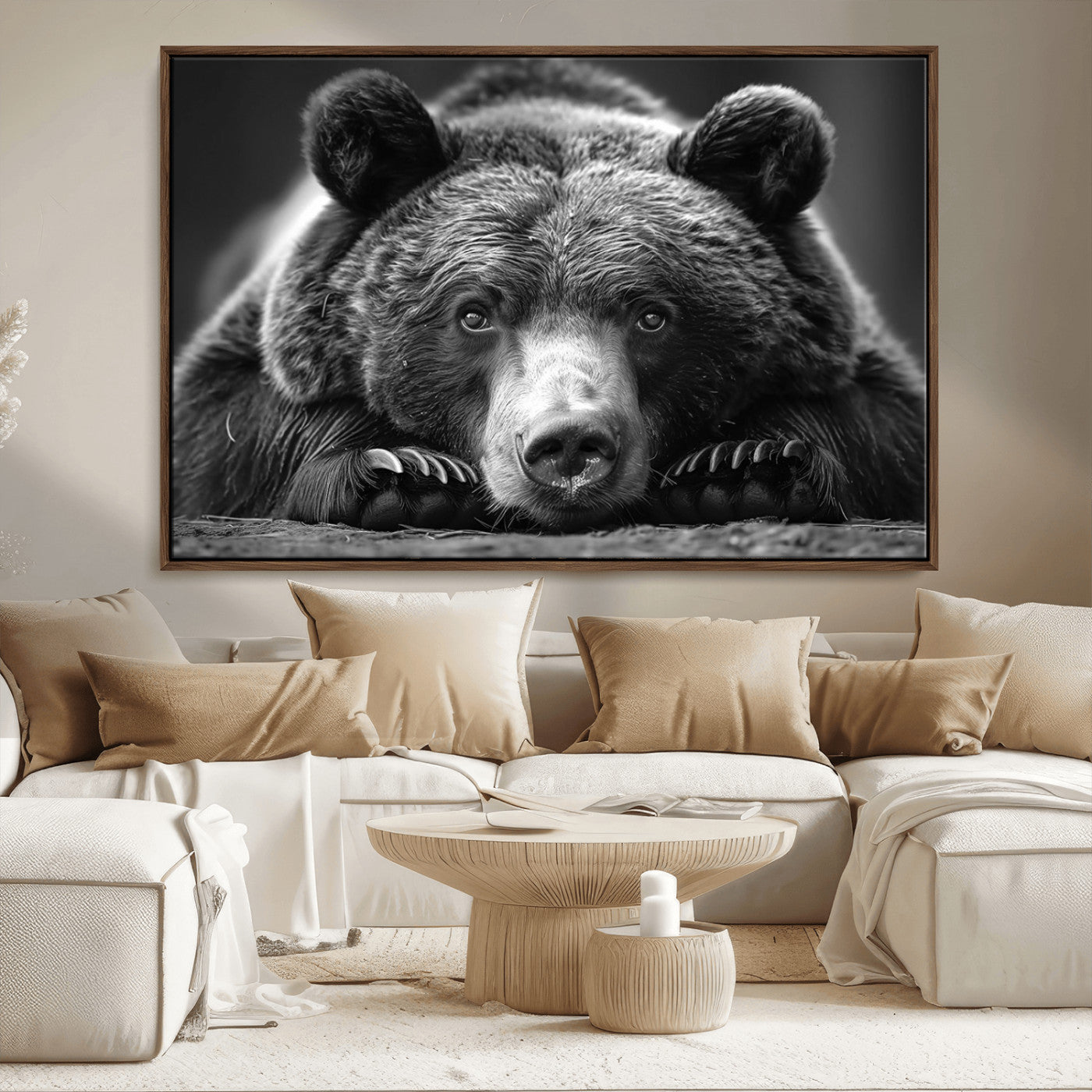 MGV-FC-36X24 - Resting Grizzly 399 Bear Canvas Print | Ready to Hang Wall Art | Rustic Cabin & Farmhouse Decor |