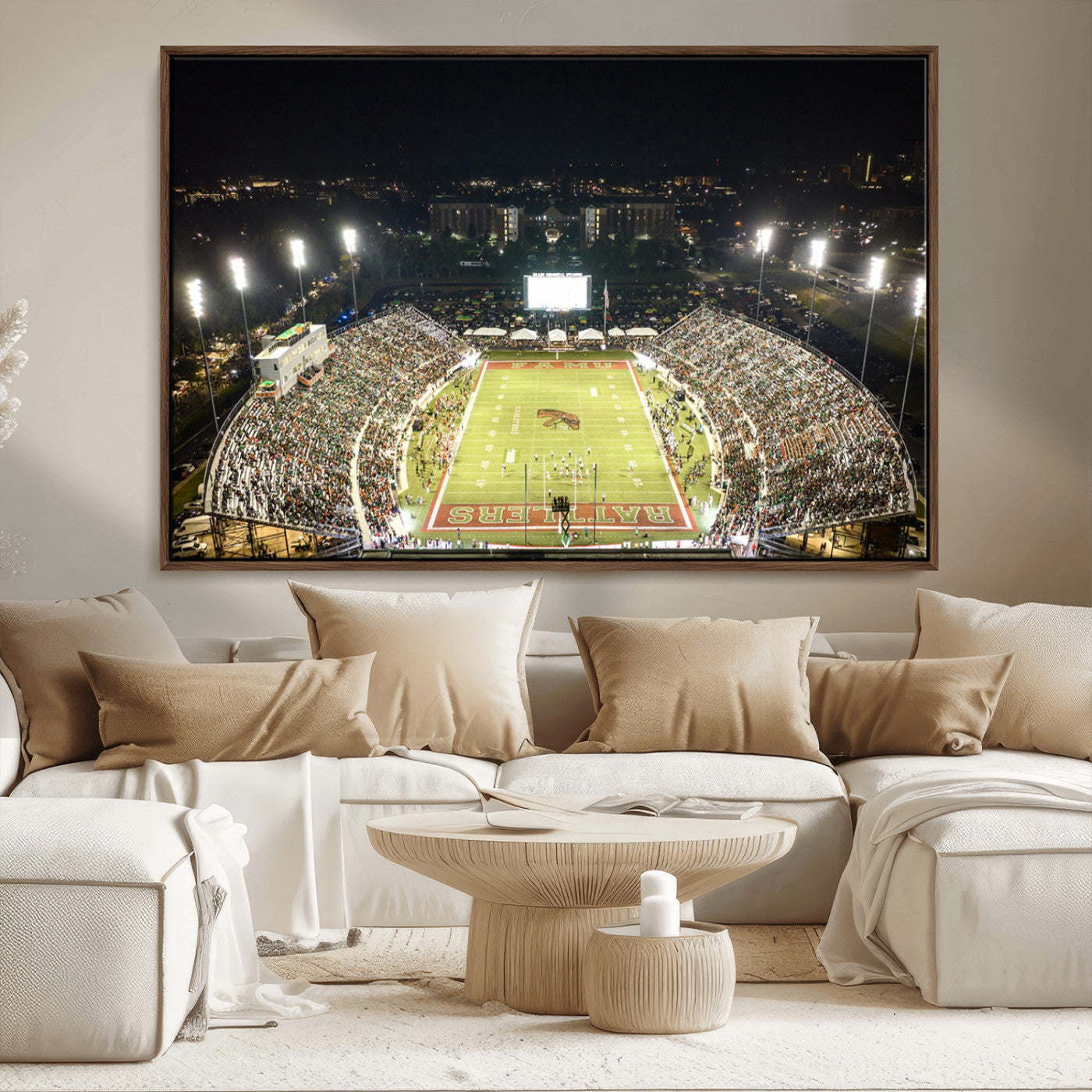 MGV-FC-36X24 - Florida A&M Rattlers Football Team Print - Tallahassee Bragg Memorial Stadium Wall Art Canvas Print