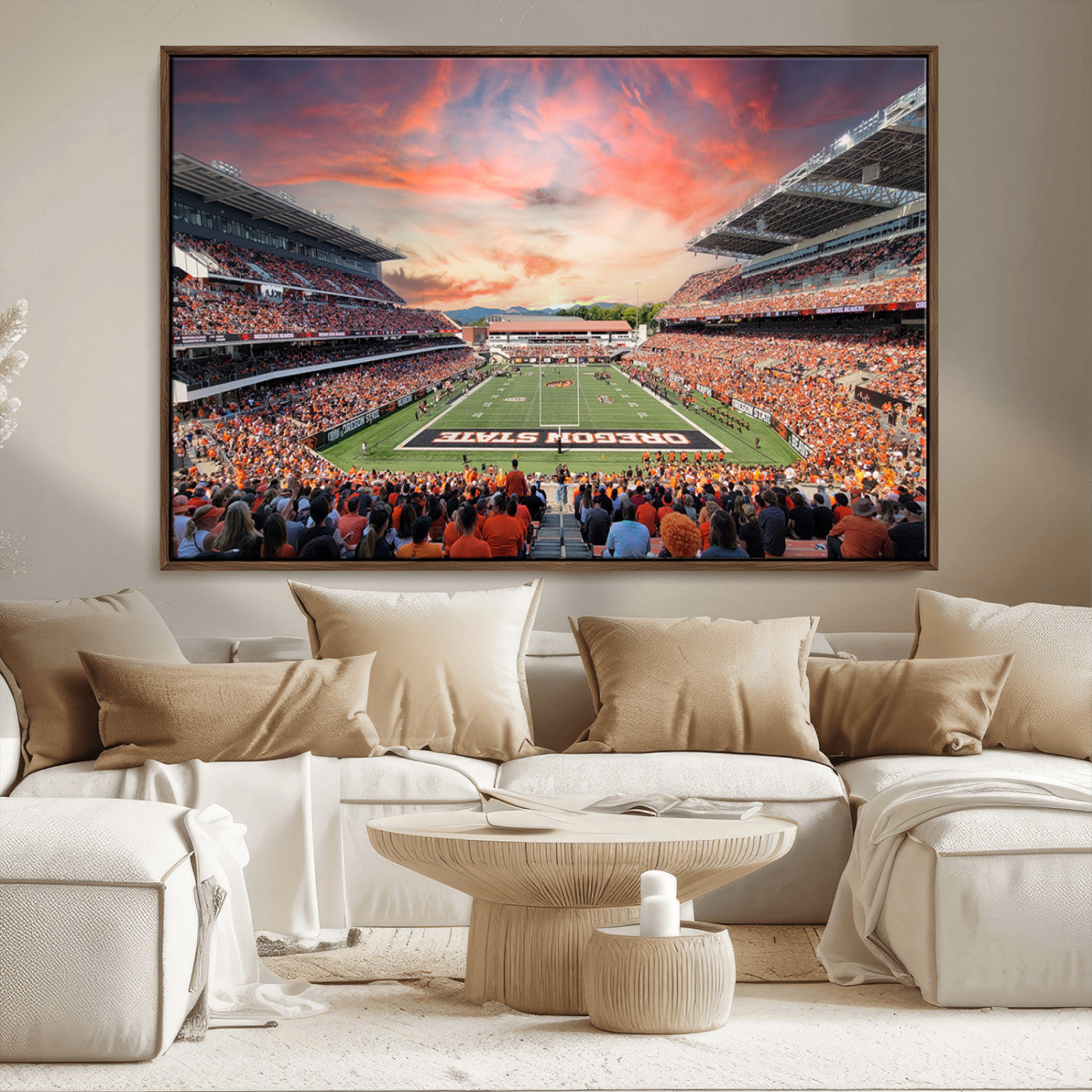 MGV-FC-36X24 - Oregon State Beavers Football Team Print - Corvallis Reser Stadium Wall Art Canvas Print