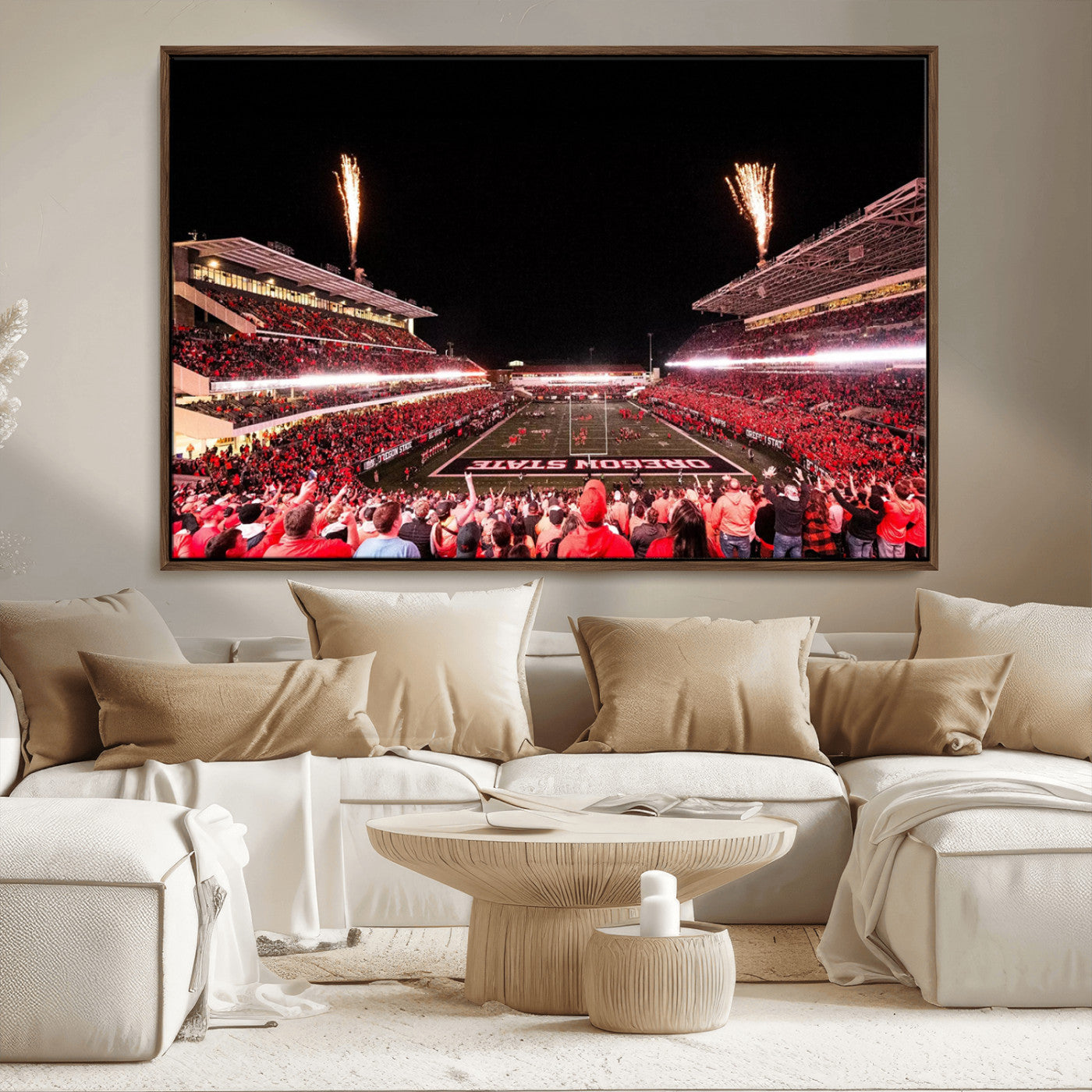 MGV-FC-36X24 - Oregon State Beavers Football Team Print - Corvallis Reser Stadium Wall Art Canvas Print
