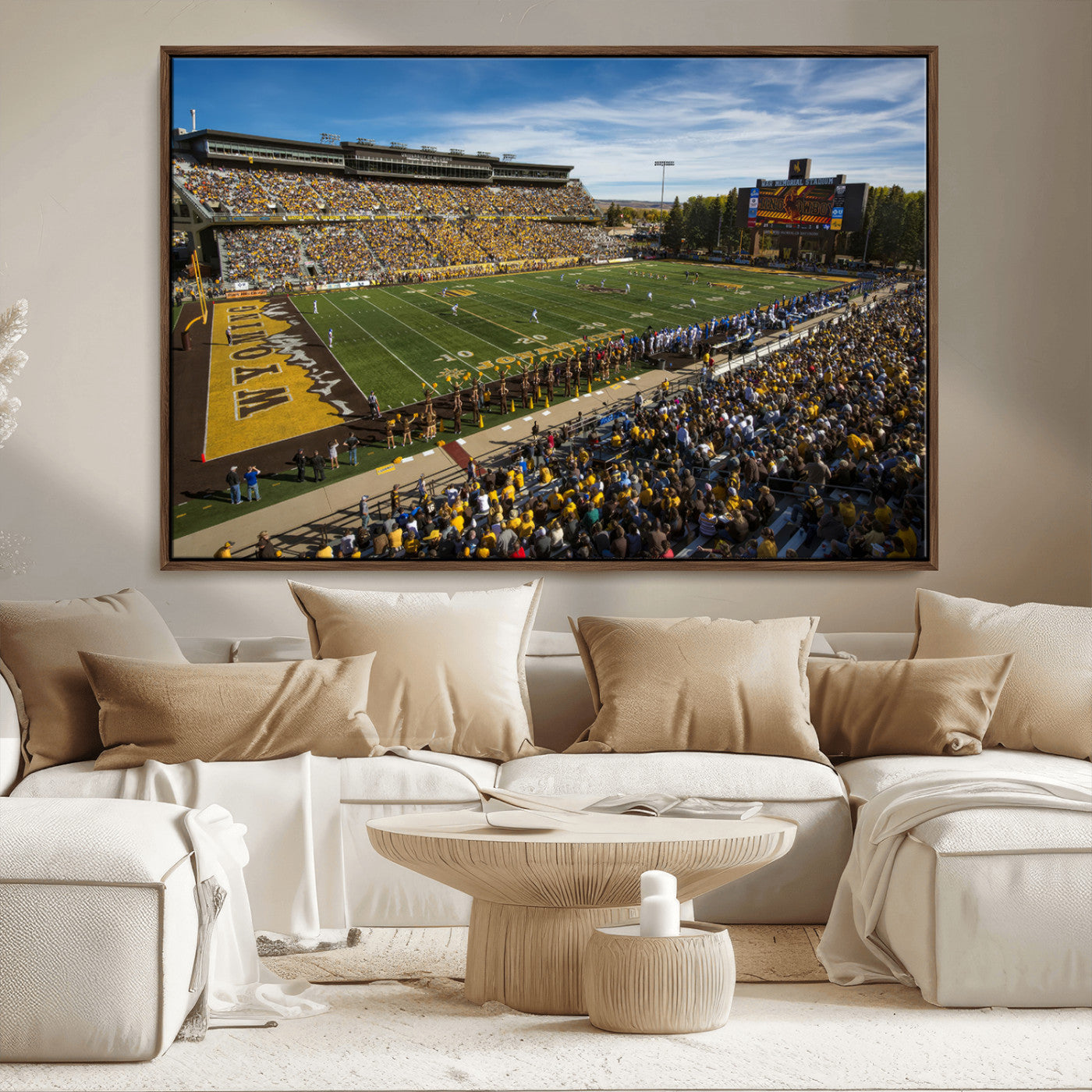 MGV-FC-36X24 - University of Wyoming Cowboys Football Team Print - Laramie Jonah Field War Memorial Stadium Wall