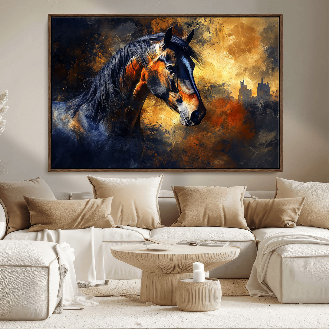MGV-FC-36X24 - Abstract Horse Art Print - Abstract Canvas Wall Art | Perfect for Rustic Farmhouse, Modern, or