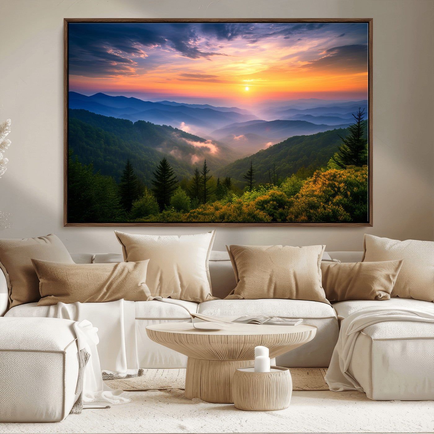 MGV-FC-36X24 - Majestic Mountain Sunrise Print | Landscape Wall Art | Canvas Print Ready to Hang | Farmhouse Wall