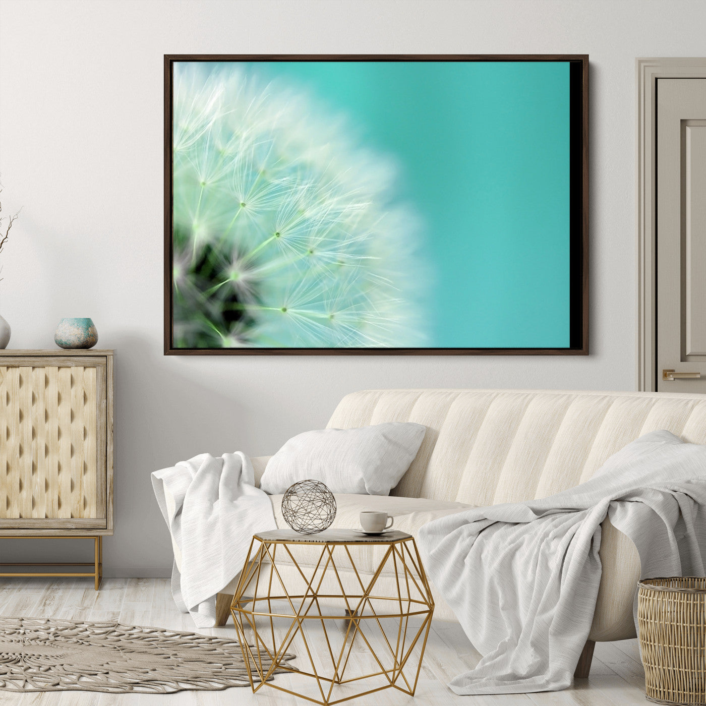 26056-MGV-CV-36X24-DANDELION Flower Wall Art Canvas Print, Canvas Dandelion Floral Wall Art