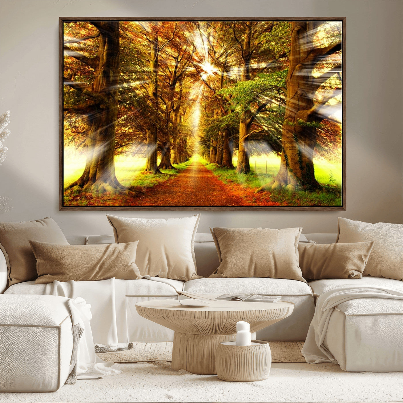 -Sunshine in Forest and Trees Wall Art Canvas Print