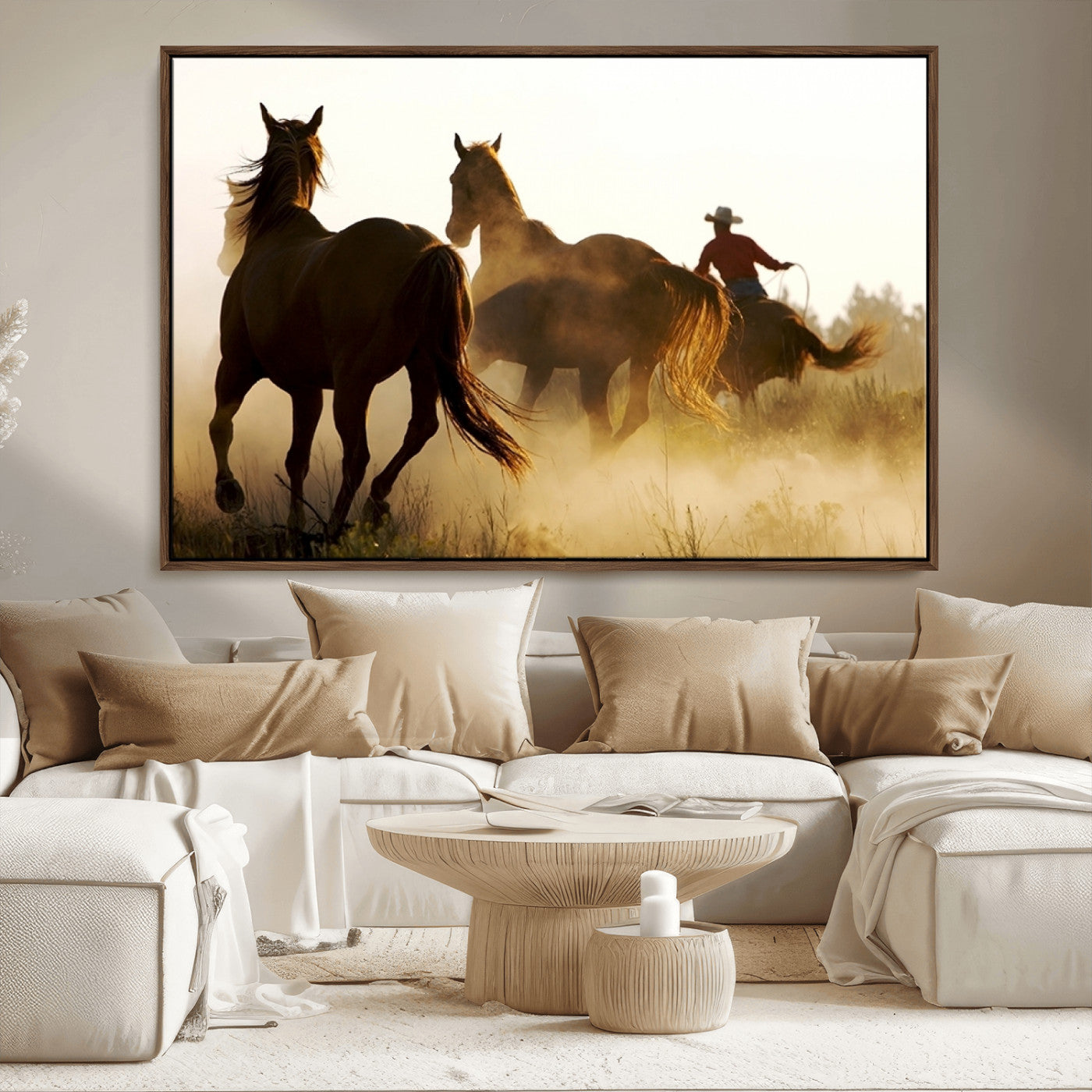MGV-FC-36X24 - Horses and Cowboys Wall Art Canvas Print