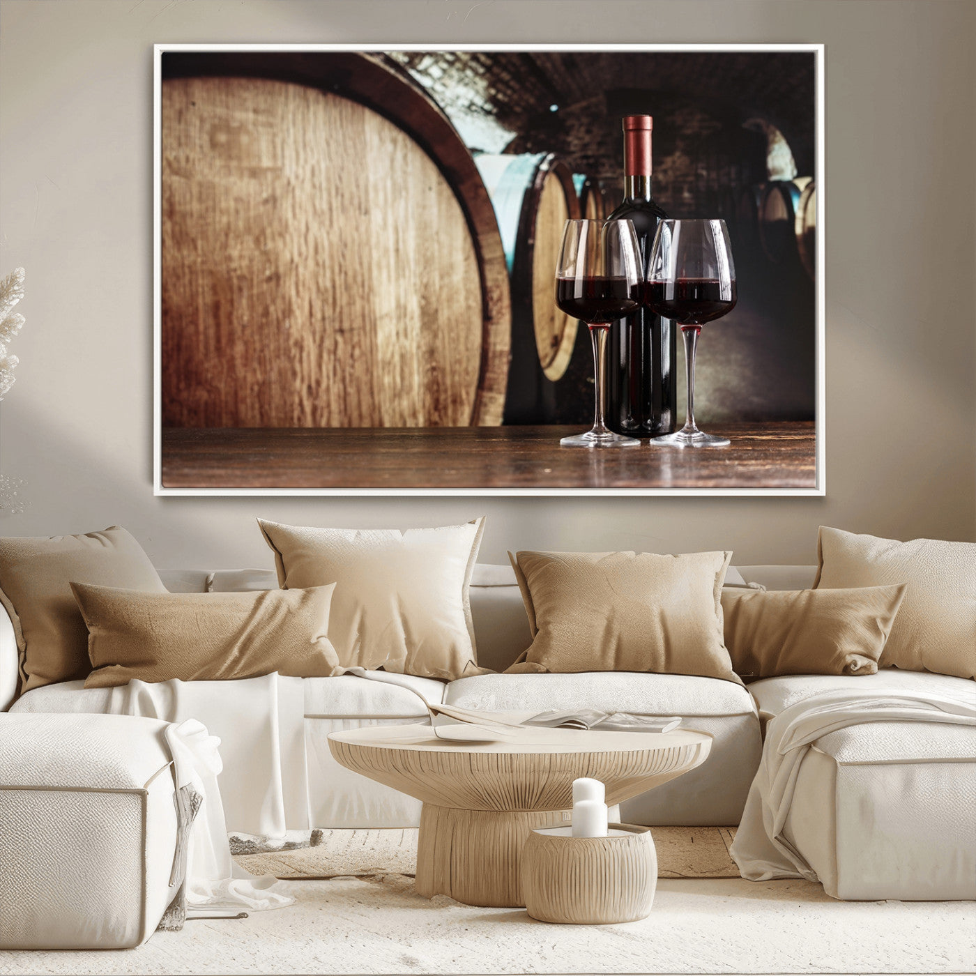 MGV-FC-36X24 - Wine and Barrel Wall Art Canvas Print