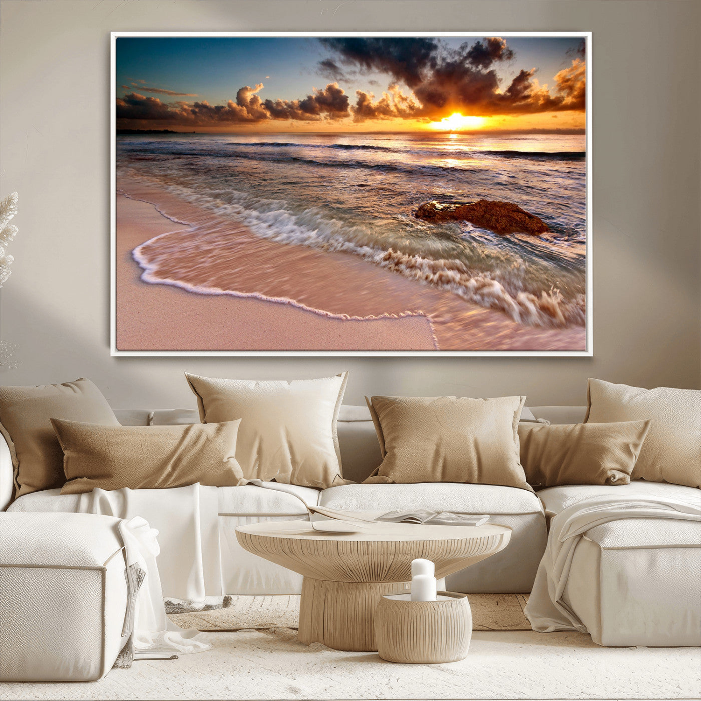 MGV-FC-36X24 - Sunset on Ocean Wall Art Canvas Print