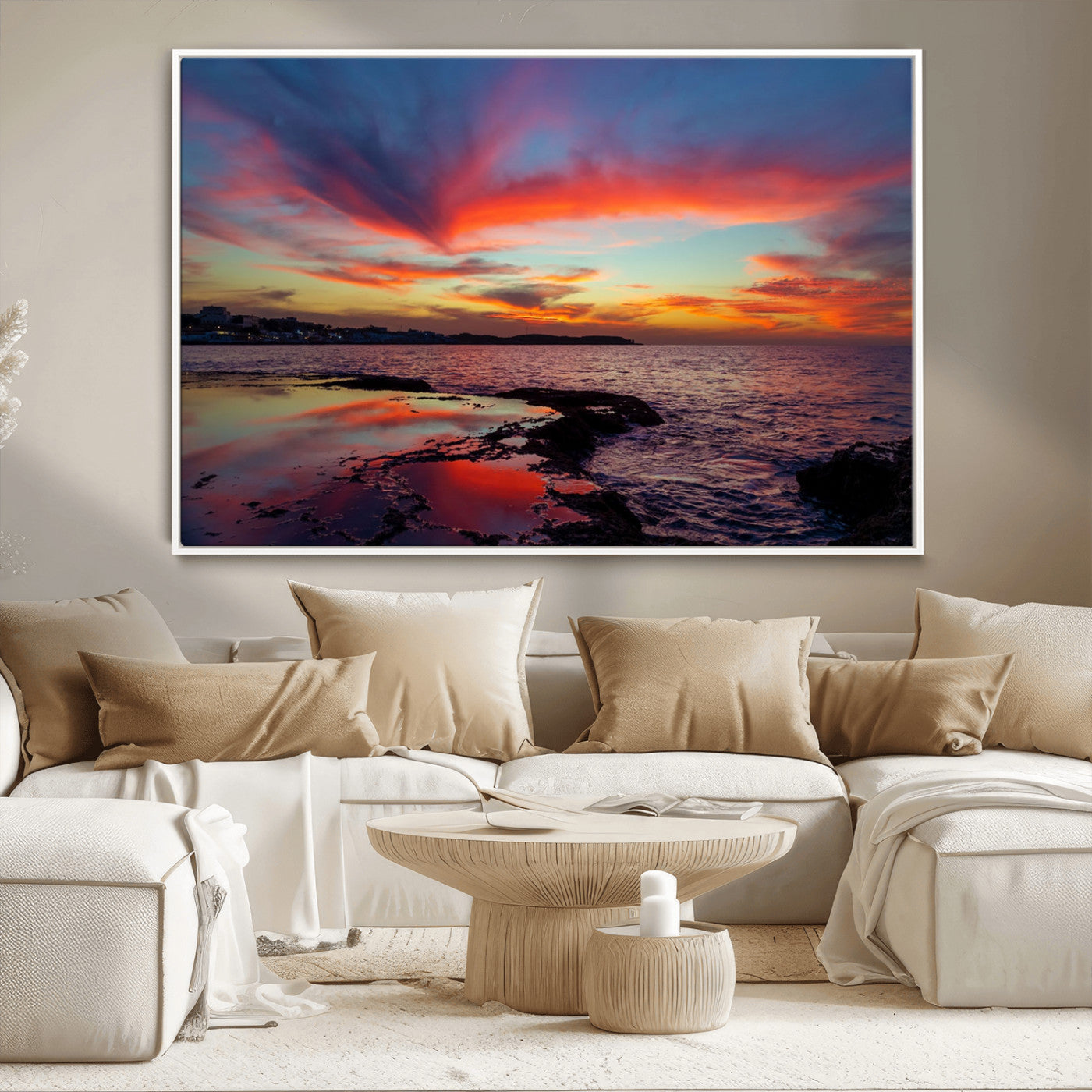 MGV-FC-36X24 - Glorious Sunset on The Beach Wall Art Canvas Print