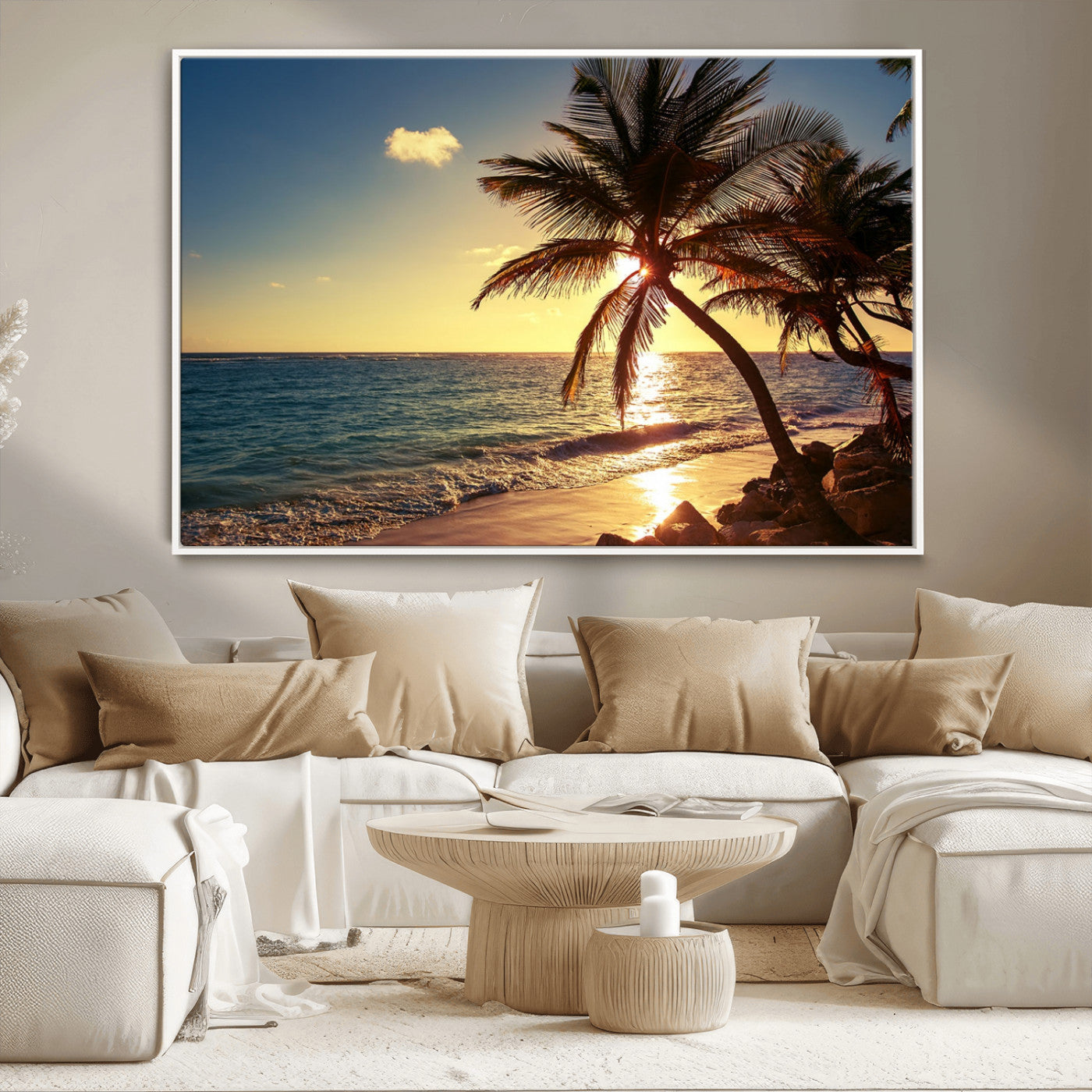 MGV-FC-36X24 - Sunset Palm Trees Wall Art Canvas Print