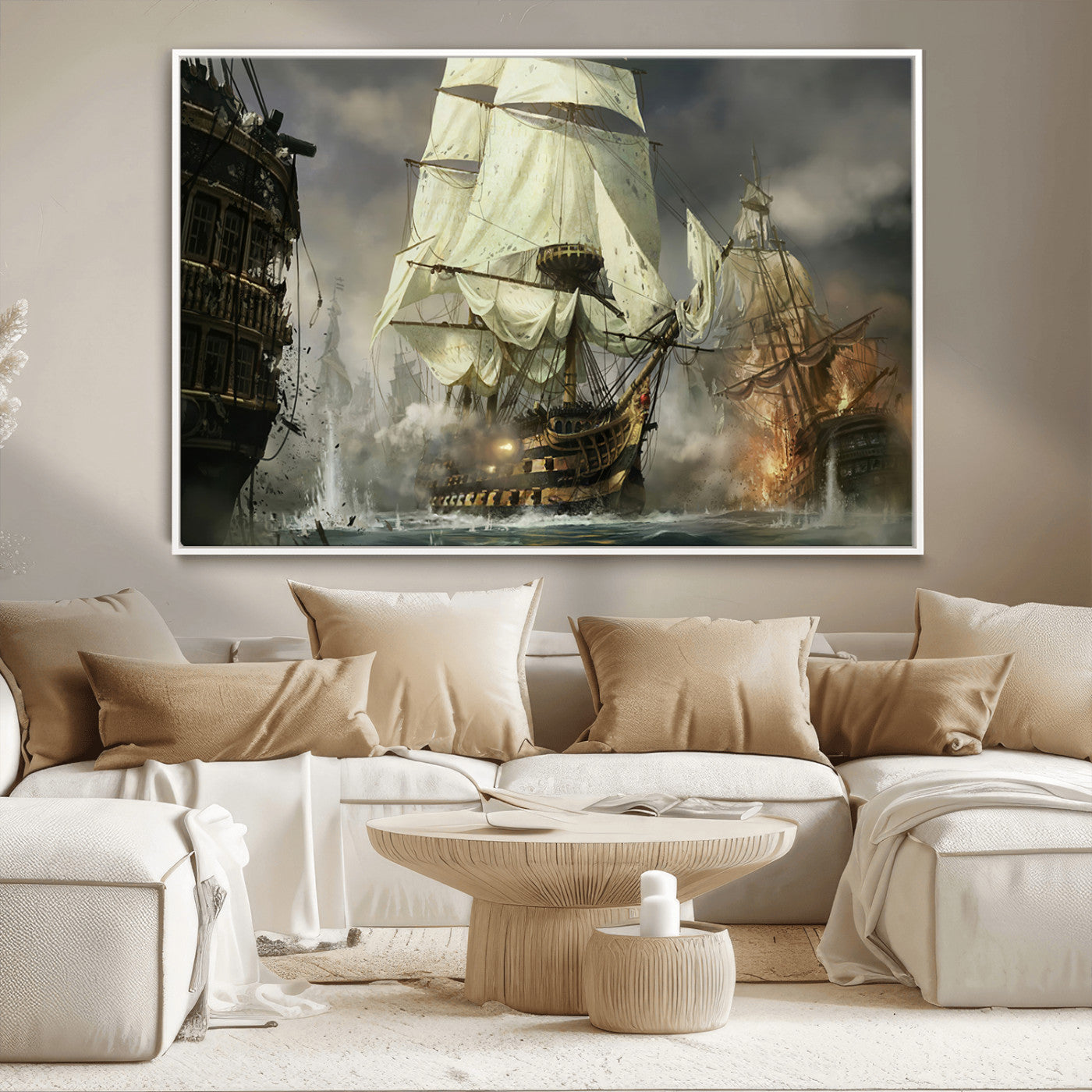 MGV-FC-36X24 - Pirate Ship War Wall Art Canvas Print
