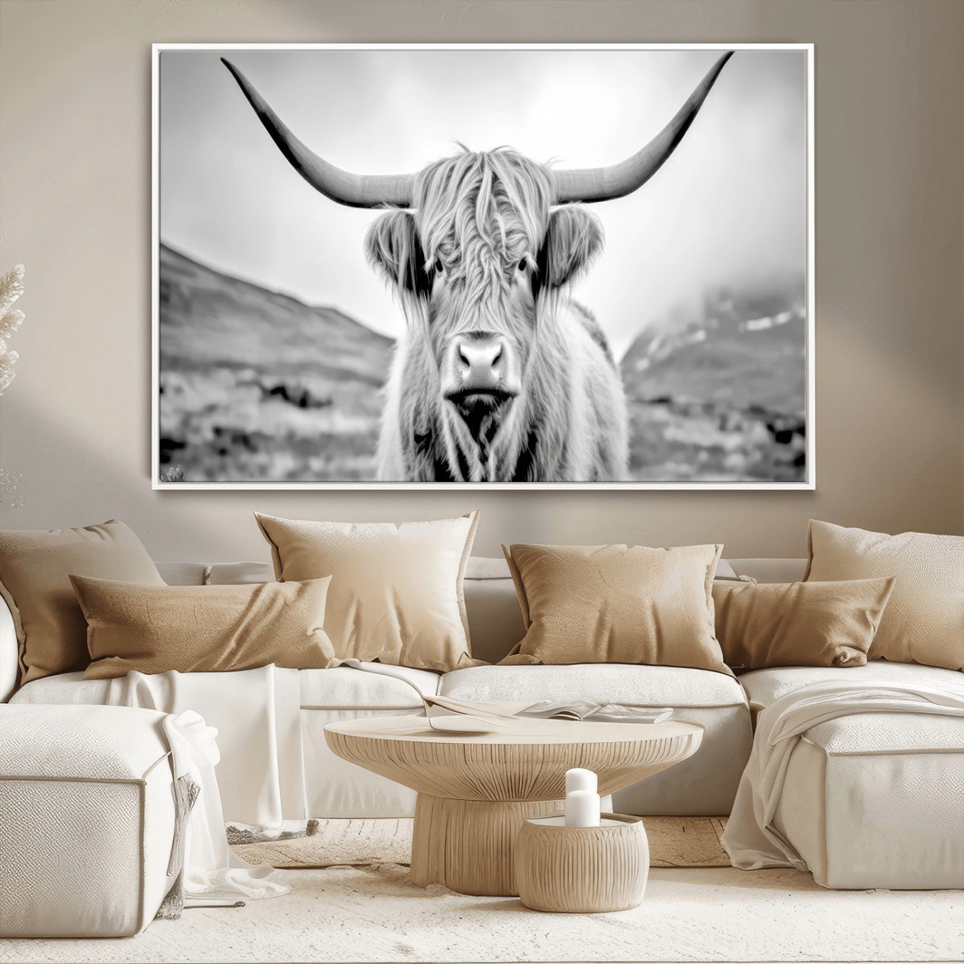 MGV-FC-36X24 - Scottish Cow Wall Art Canvas Print