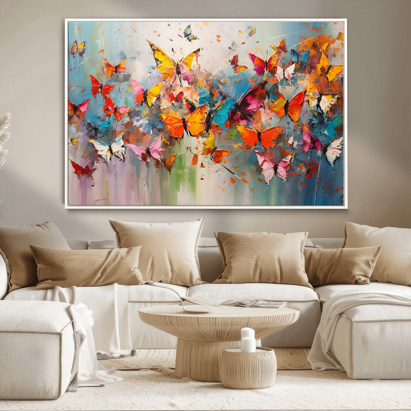 -Abstract Butterfly Wall Art Canvas Print