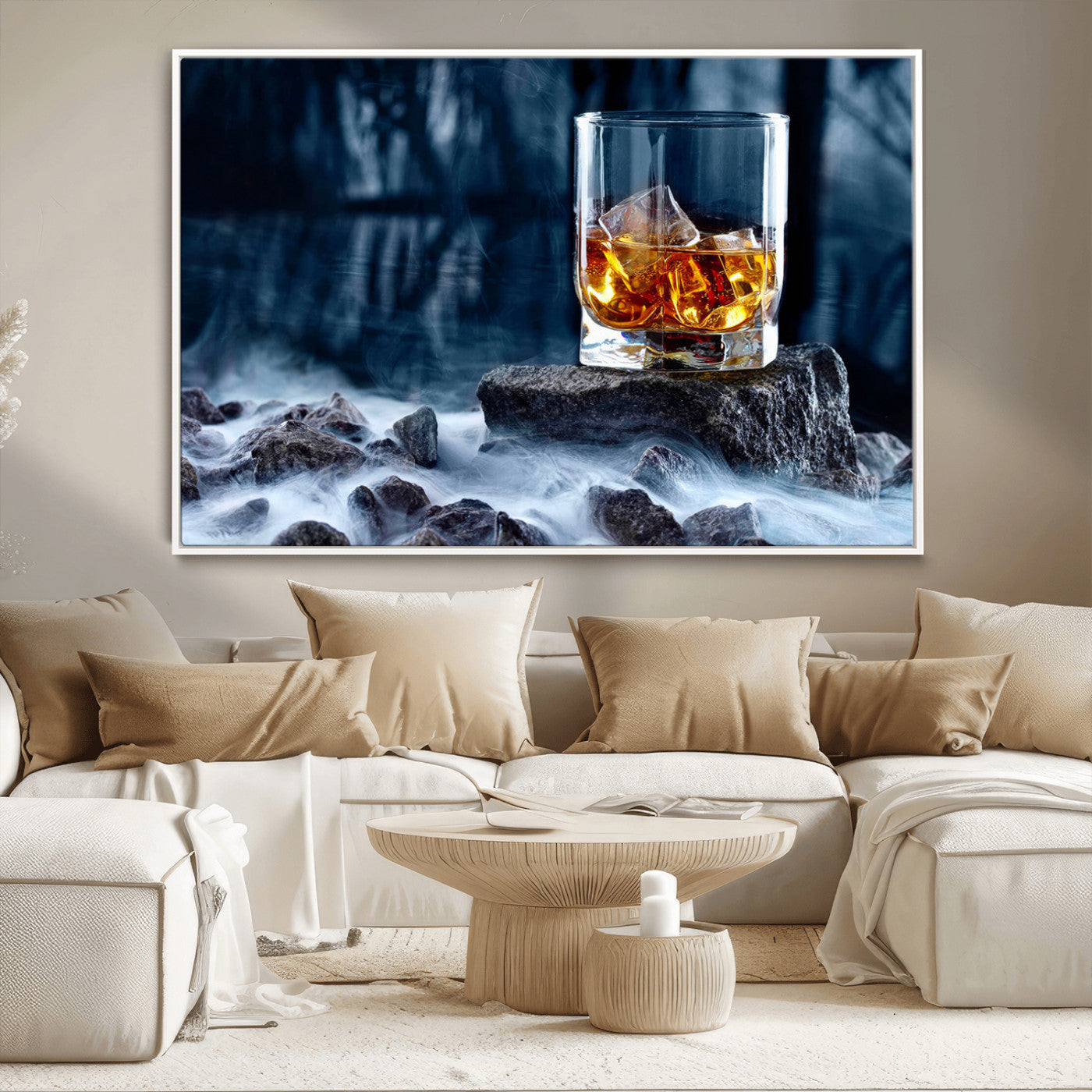 MGV-FC-36X24 - Whiskey Ice Wall Art Canvas Print