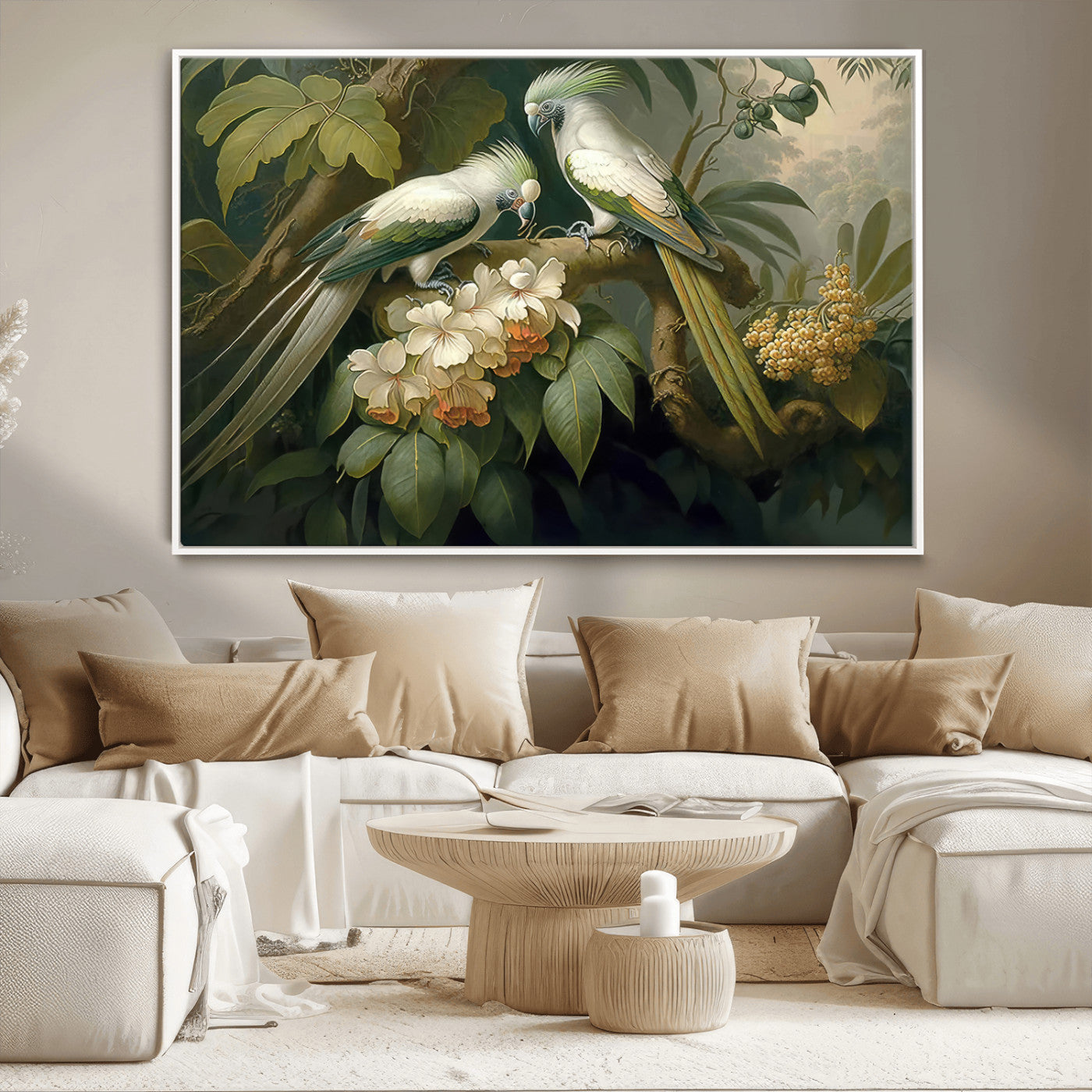 -Tropical Paradise Print Wall Art Stunning Artwork of a Parrot in a Lush Forest with Beautiful