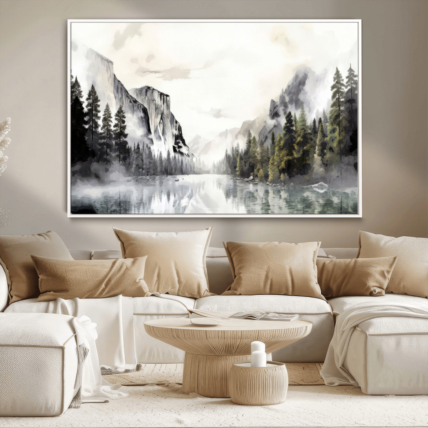 MGV-FC-36X24 - Yosemite Valley Wall Art Canvas Print – Framed and Ready to Hang – Majestic Nature Landscape Décor