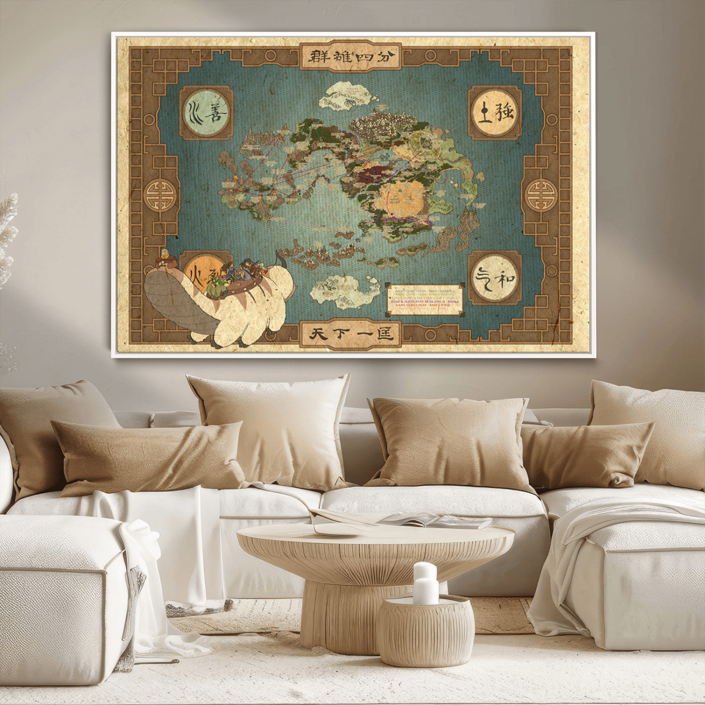 MGV-FC-36X24 - Push Pin World Map Canvas Print – Framed Wall Art for Couples to Track Their Travels – Anniversary