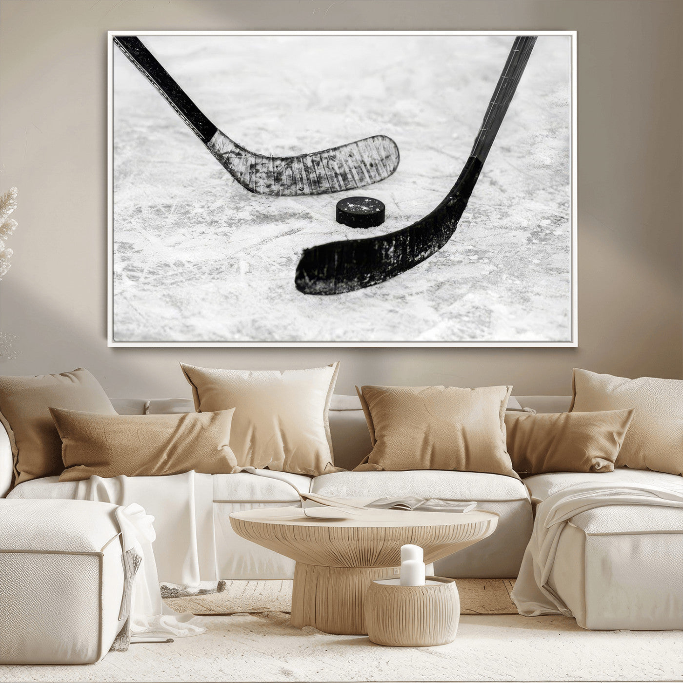 MGV-FC-36X24 - Winter Ice Hockey Sport Canvas Wall Art Print - Hockey Wall Art Print