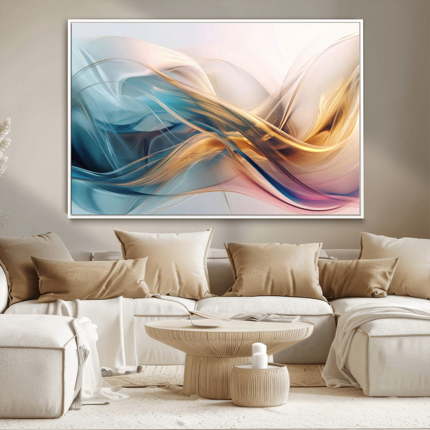 -Abstract Flowing Colors Wall Art Canvas Print