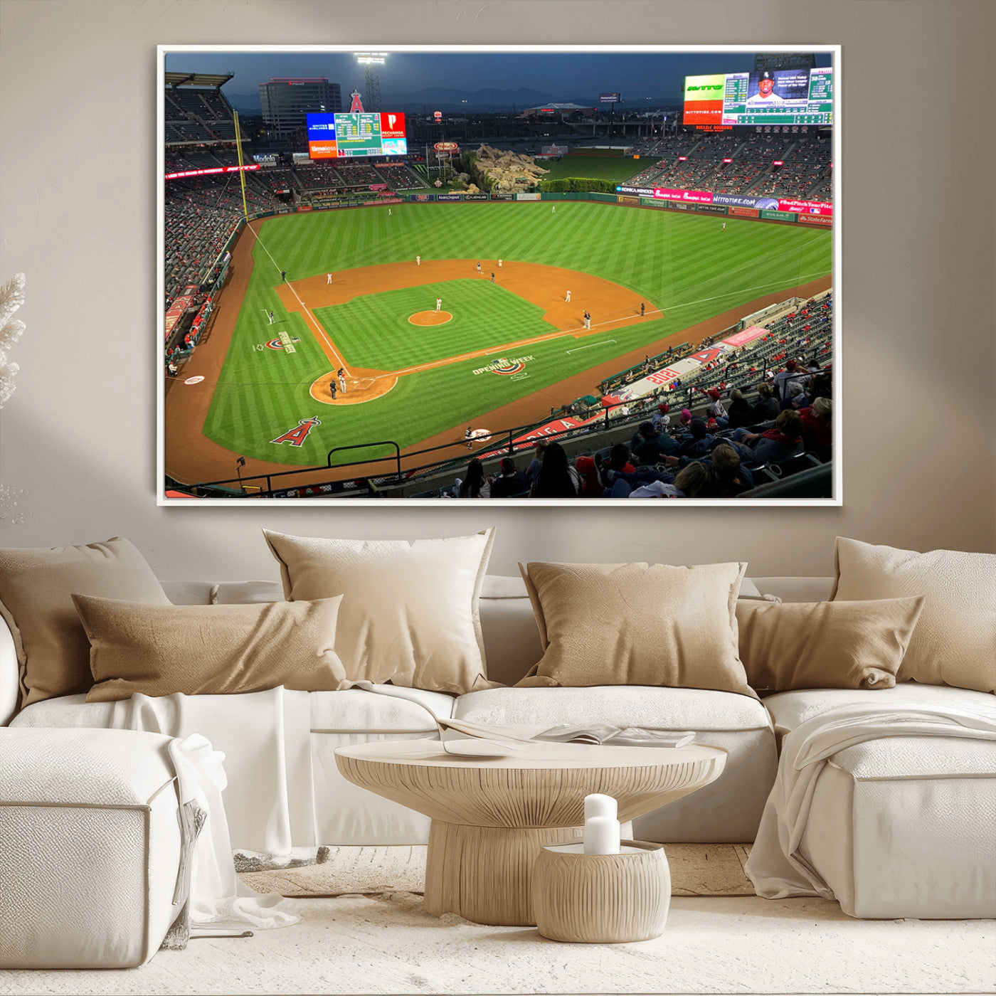 MGV-FC-36X24 - Angel Stadium Aerial View – Los Angeles Angels Baseball Canvas Print, Framed, Ready to Hang